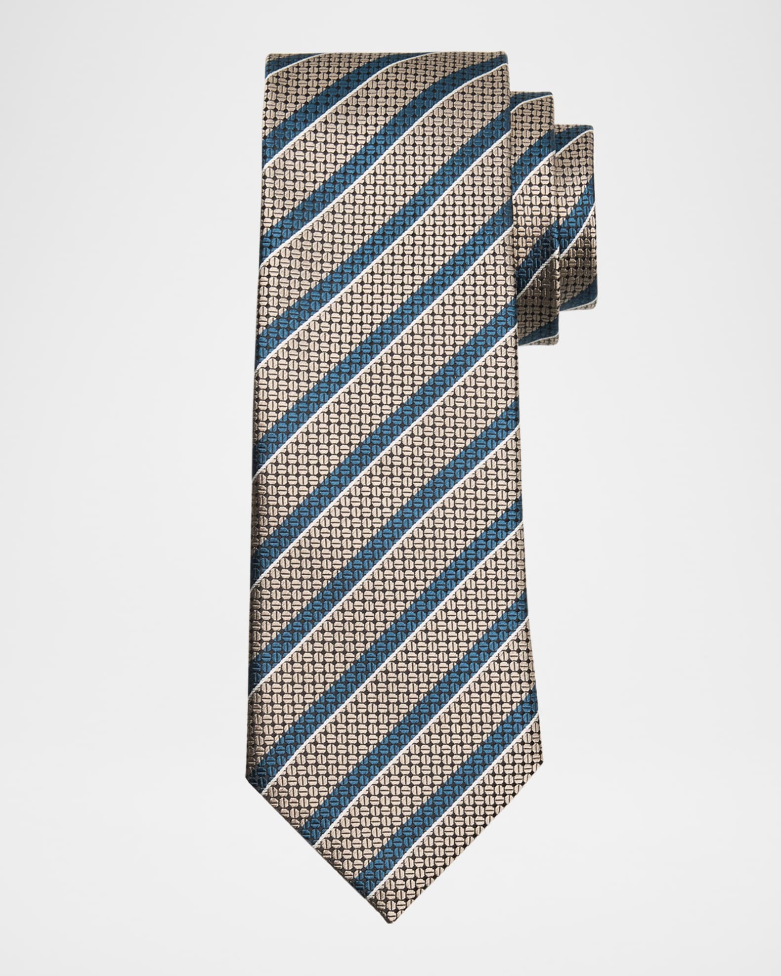 Men's Stripe Jacquard Silk Tie 0