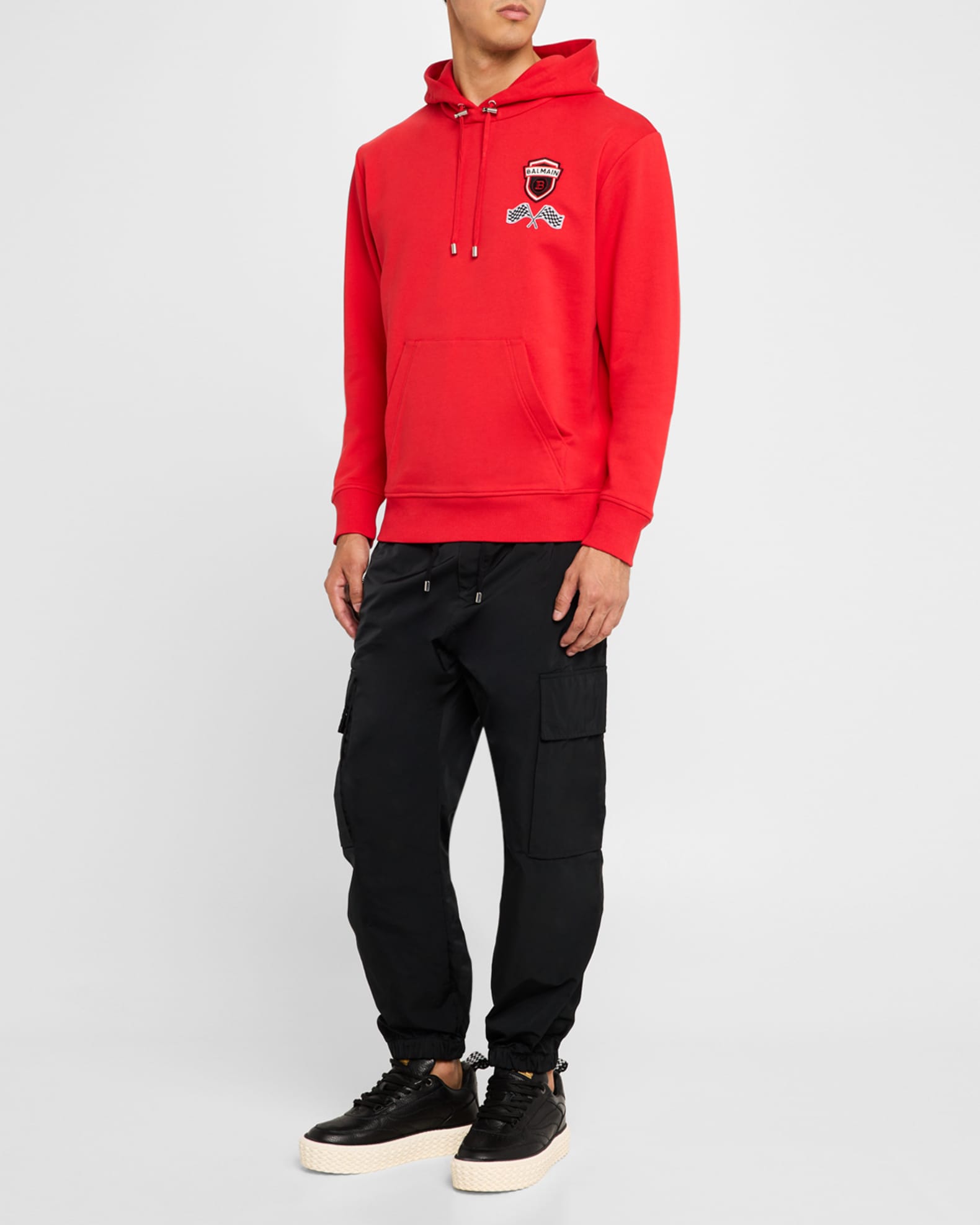 Balmain Men s Classic Racing Hoodie Neiman Marcus