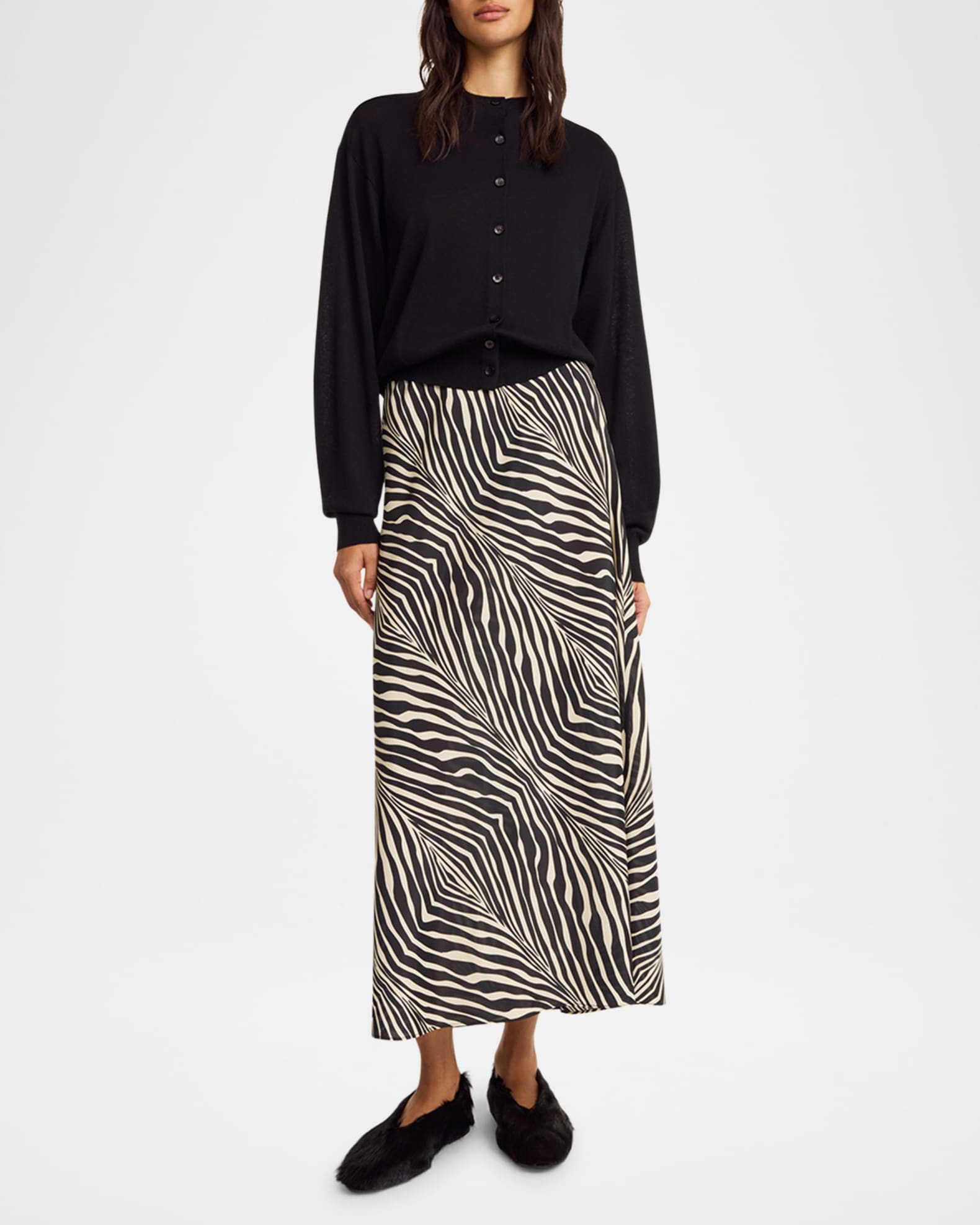 Boshan Zebra Print Maxi Skirt
