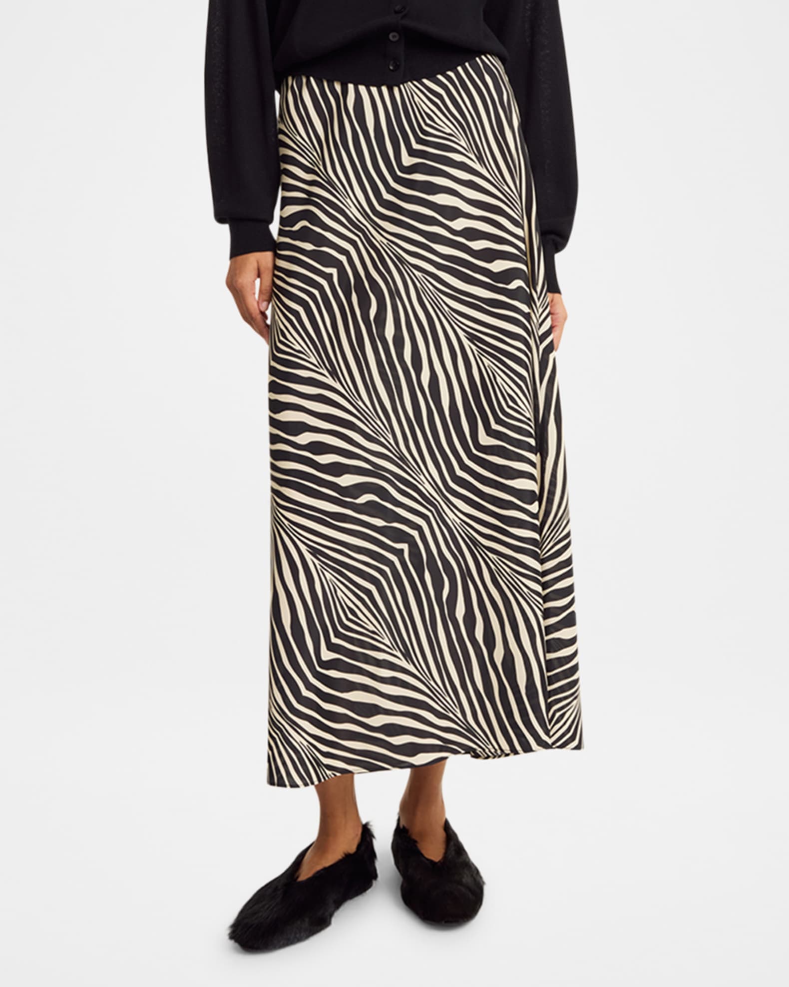 Boshan Zebra-Print Maxi Skirt