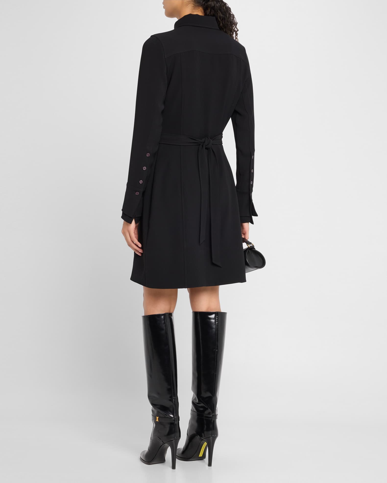 Alexis Long-Sleeve Mini Shirtdress