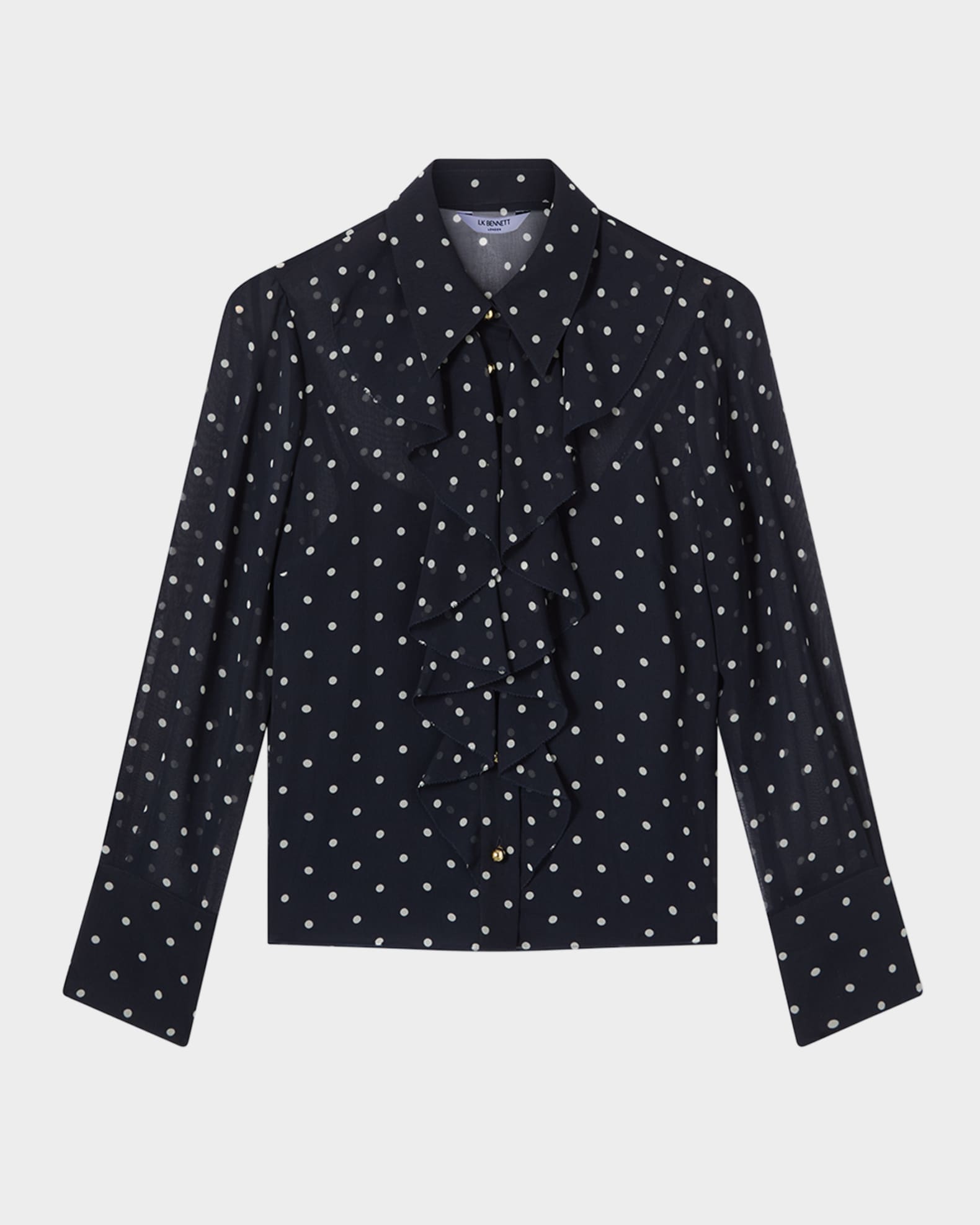 Hester Polka Dot Ruffle Blouse 0