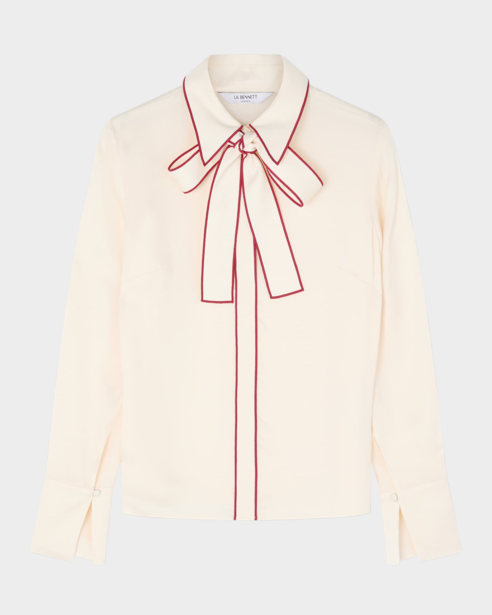 Elisa Tie-Neck Crepe Blouse 0