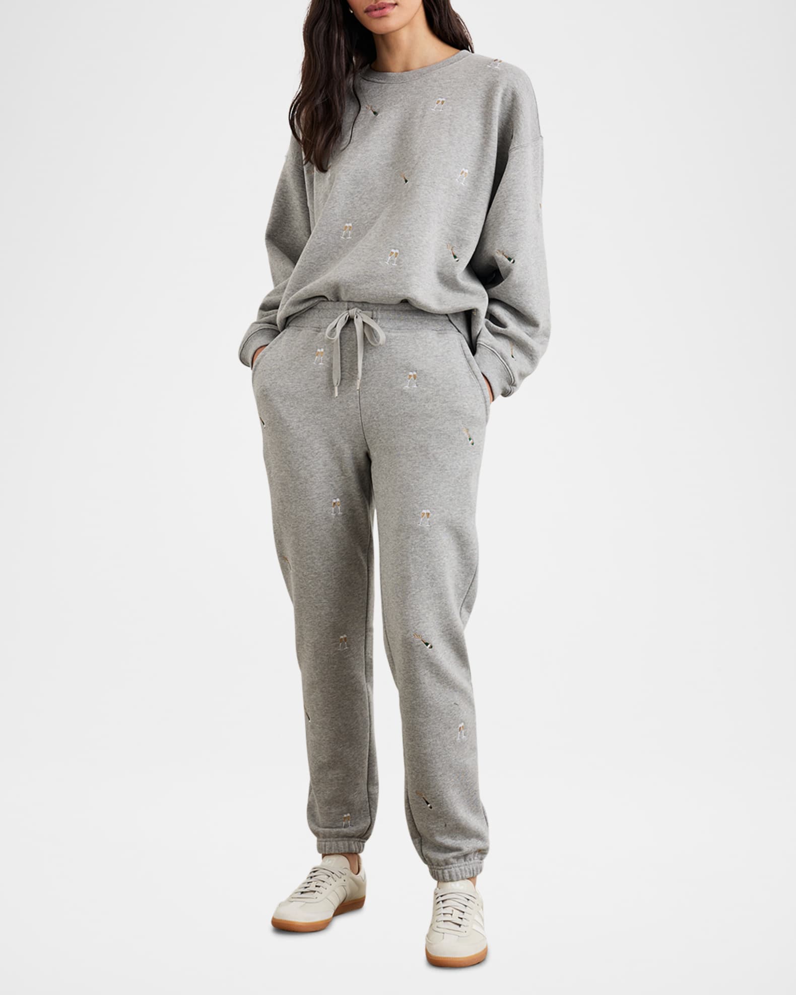Champagne Embroidered Varsity Sweatshirt 1