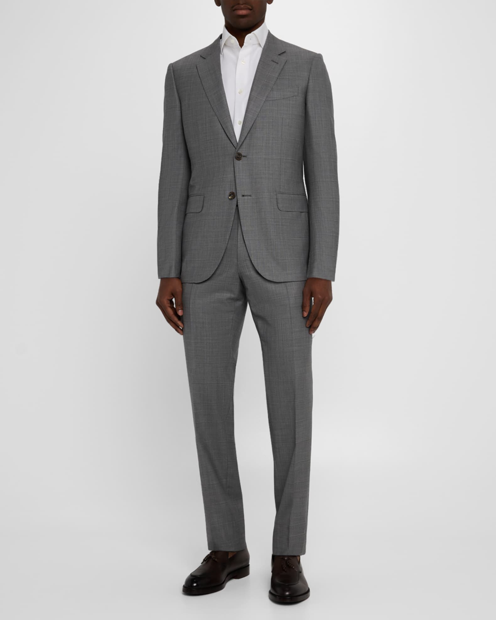 ZEGNA Men's Windowpane Couture Suit | Neiman Marcus