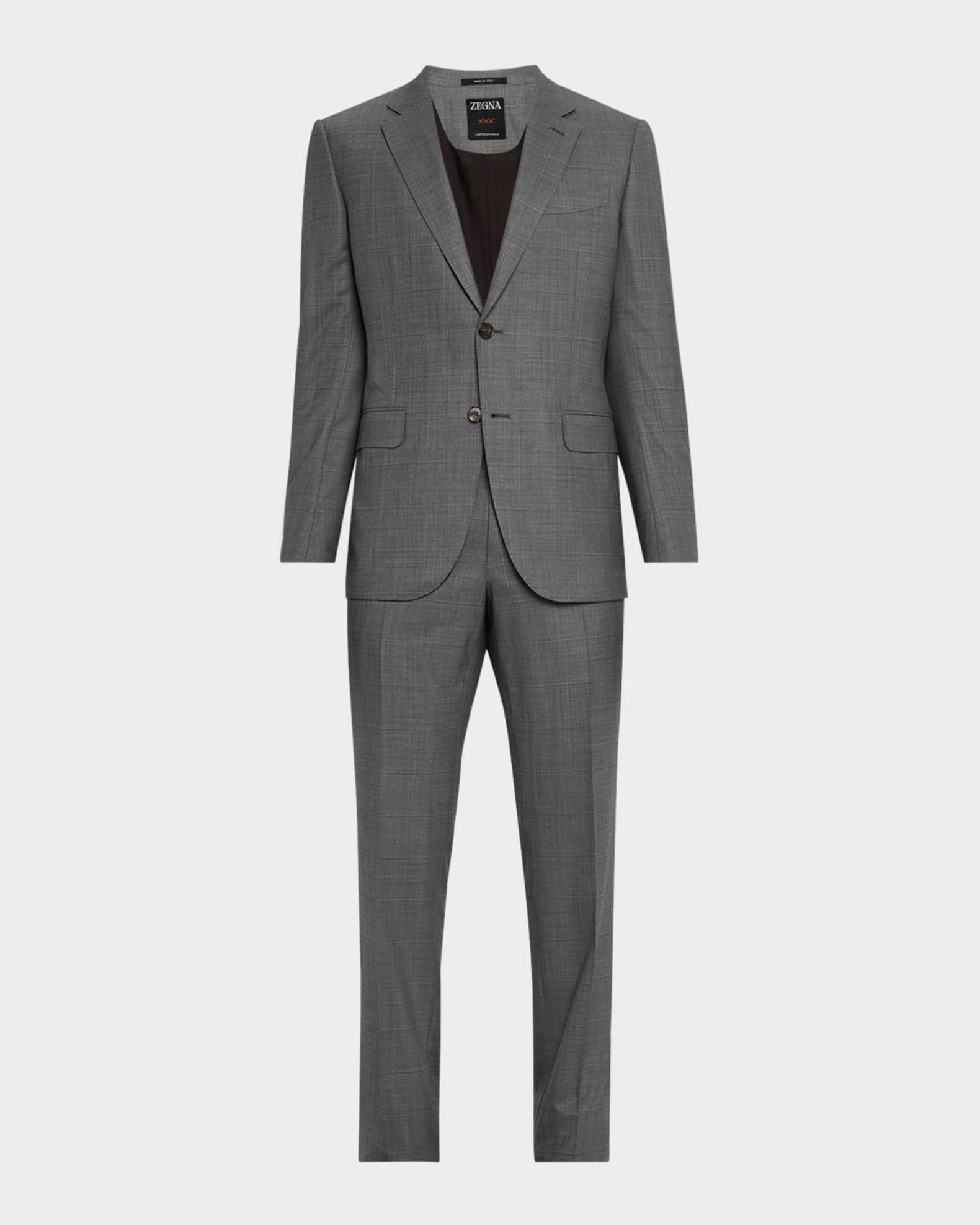 ZEGNA Men's Windowpane Couture Suit | Neiman Marcus