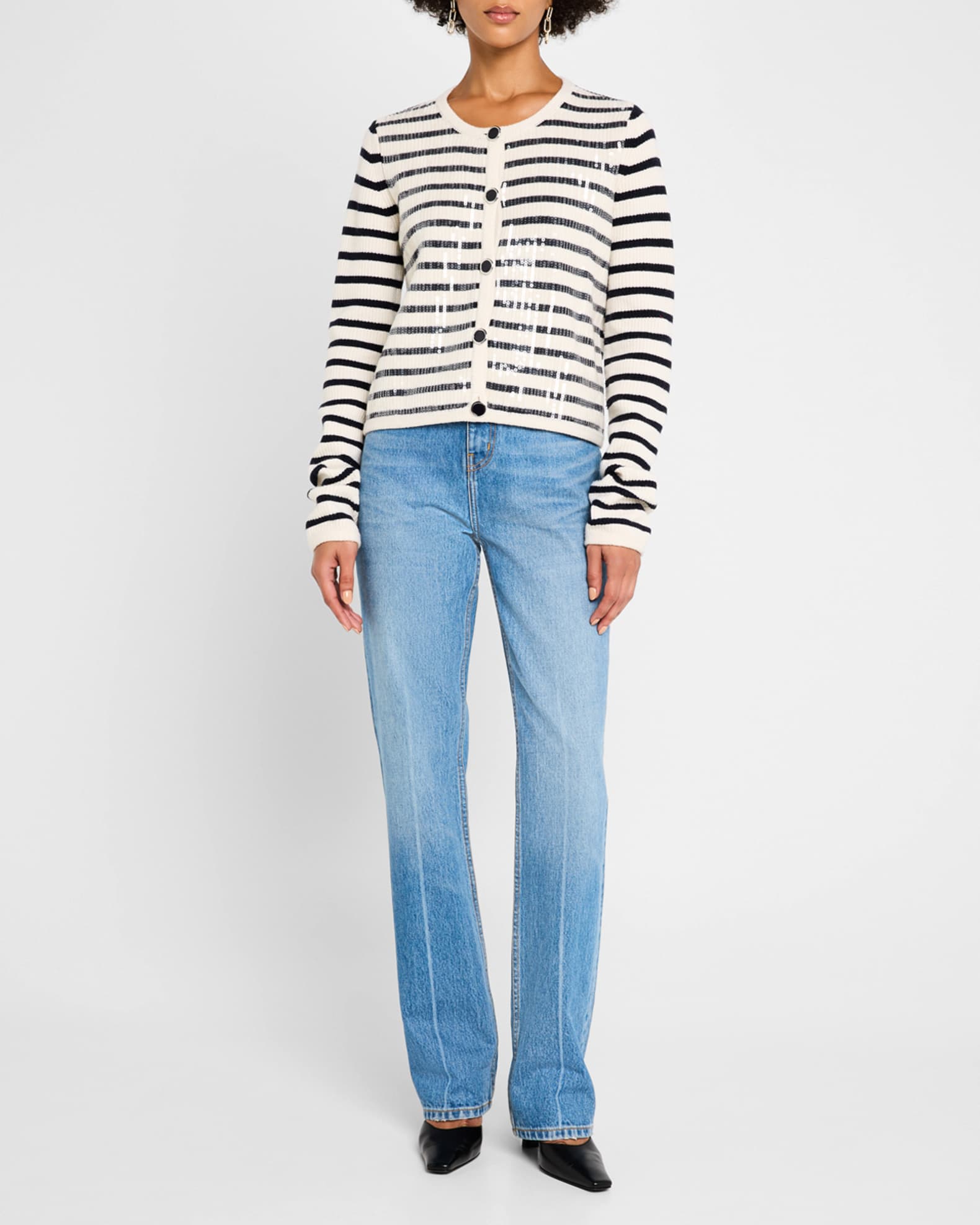 Nebula Sequined Striped Cardigan 1