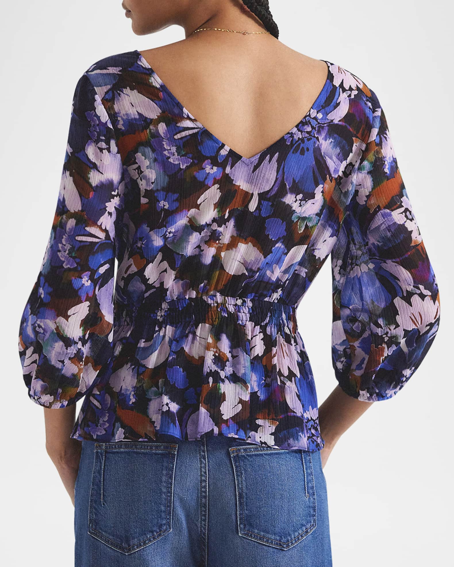 Michele Floral Twist-Front Blouse 1