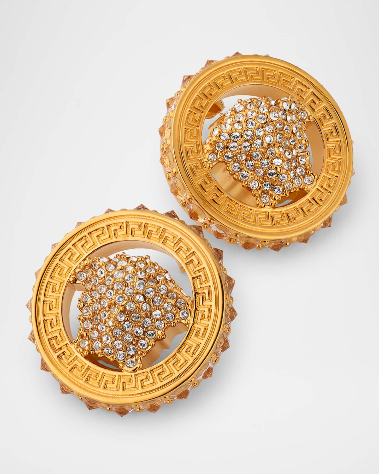 Versace ゴールド クリスタル スタッドピアス Versace ゴールド クリスタル スタッドピアス（クリスタル ラ