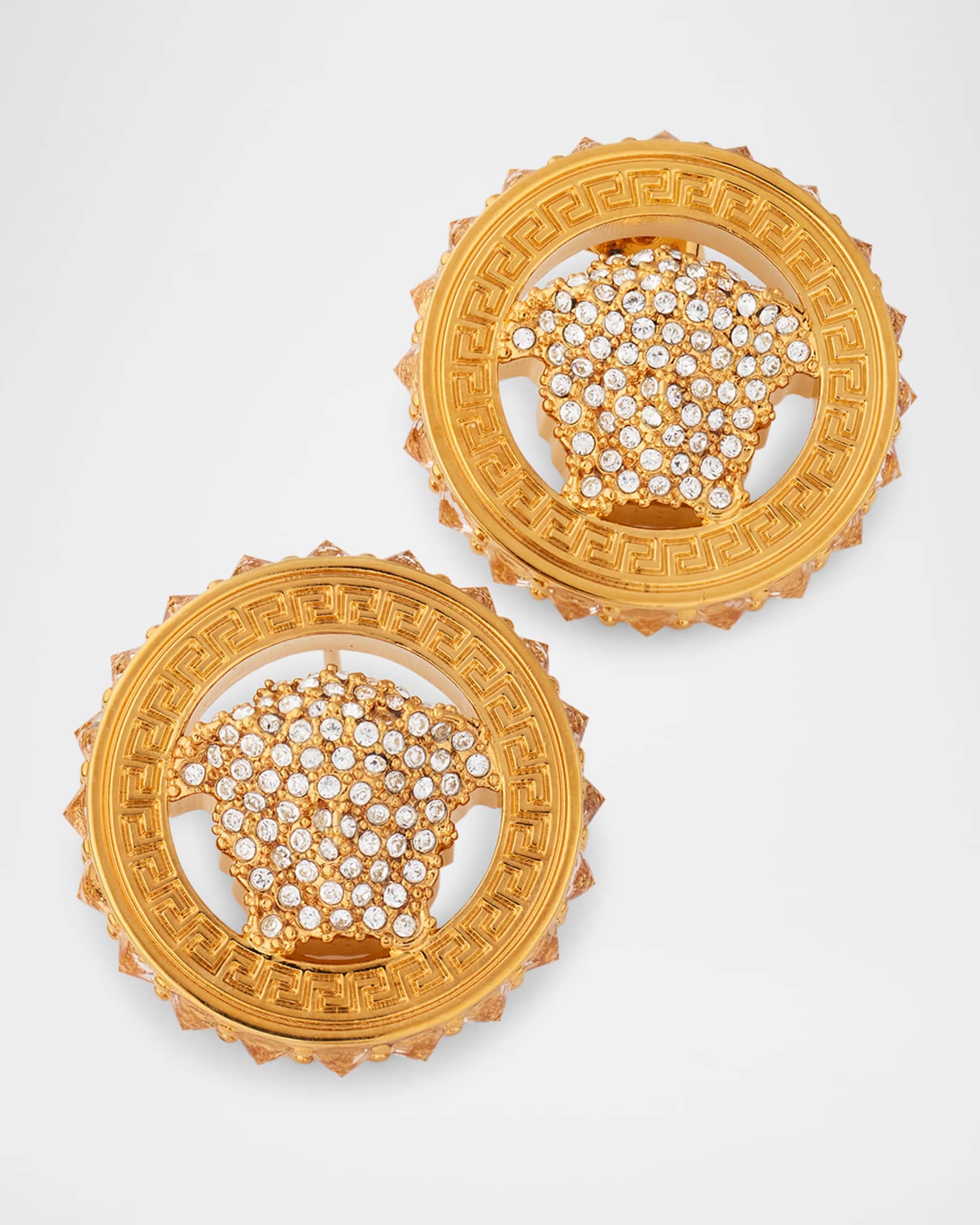 Versace Crystal Medusa 95' Stud Earrings | Neiman Marcus