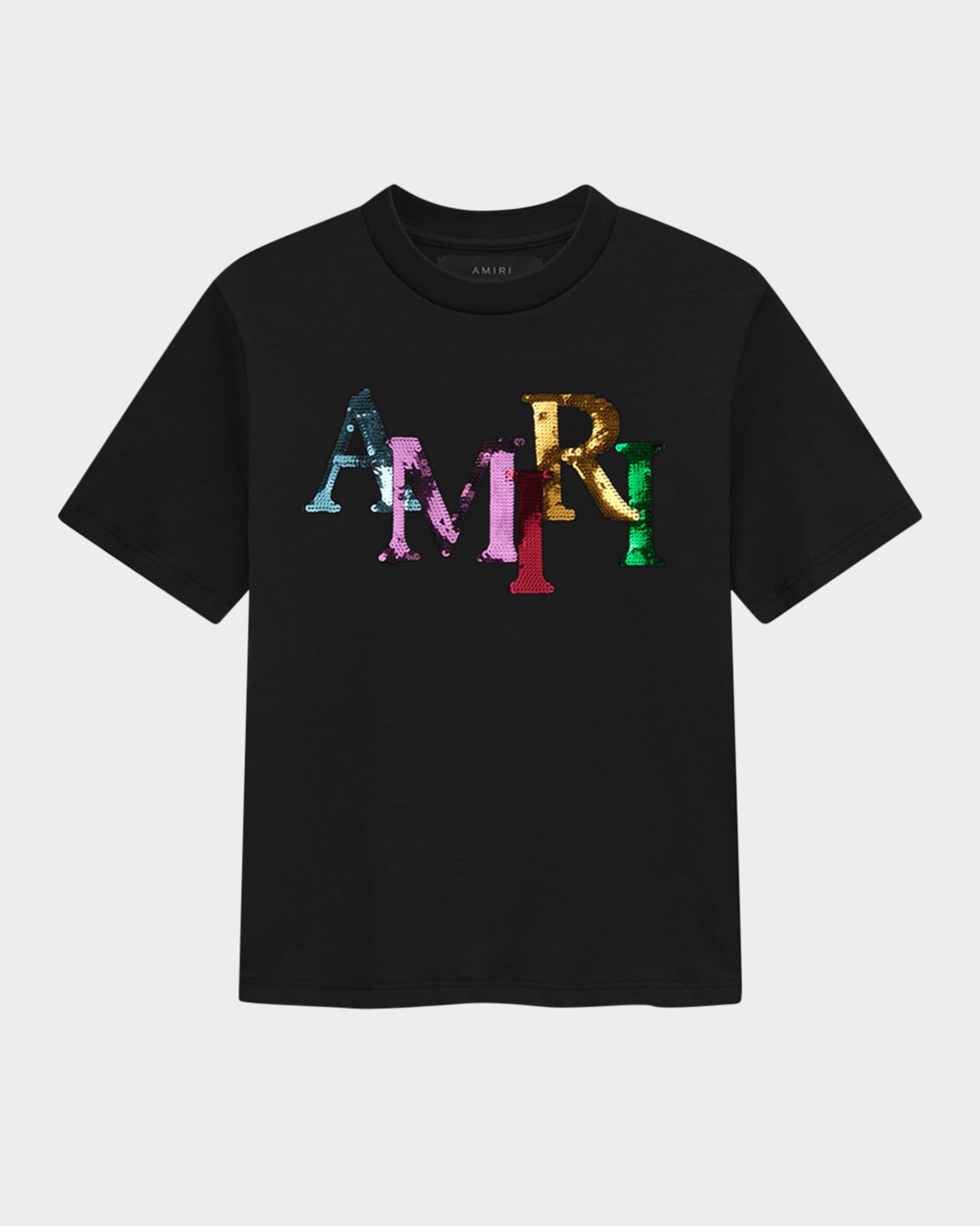 Kid's Staggered Sequin Logo Short-Sleeve T-Shirt, Size 4-12 0