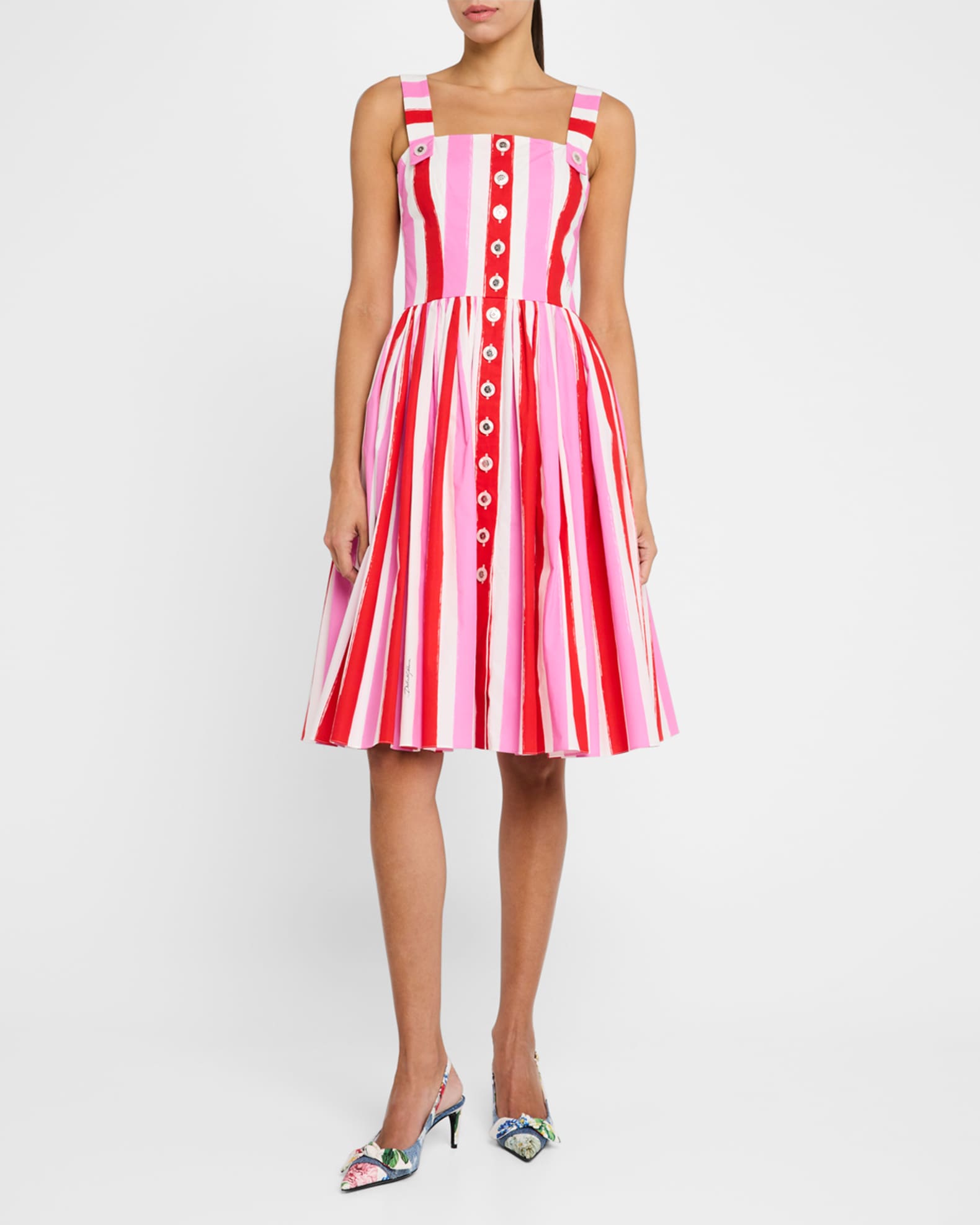 Stripe Poplin Sleeveless Dress 1