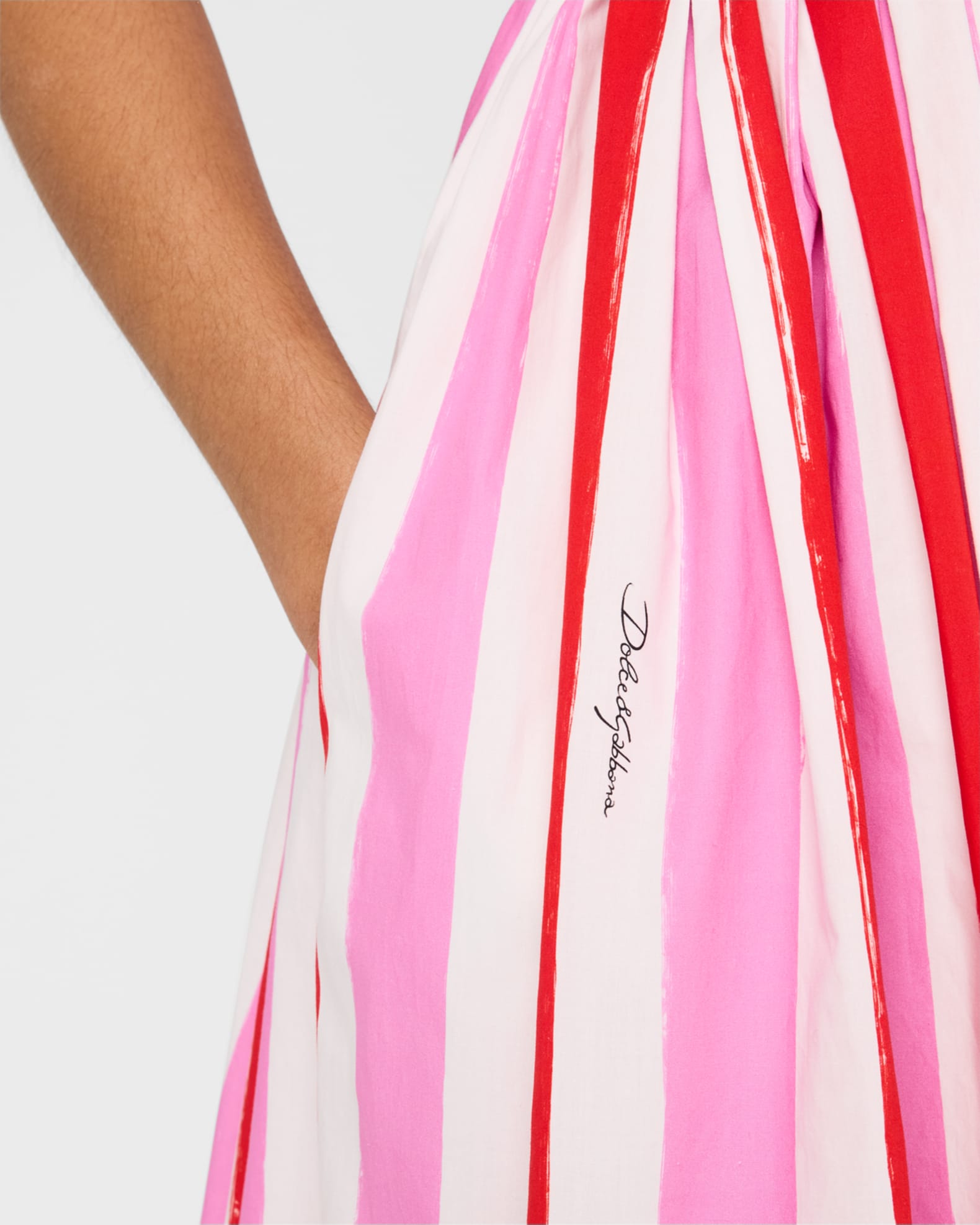 Dolce&Gabbana Stripe Poplin Sleeveless Dress | Neiman Marcus