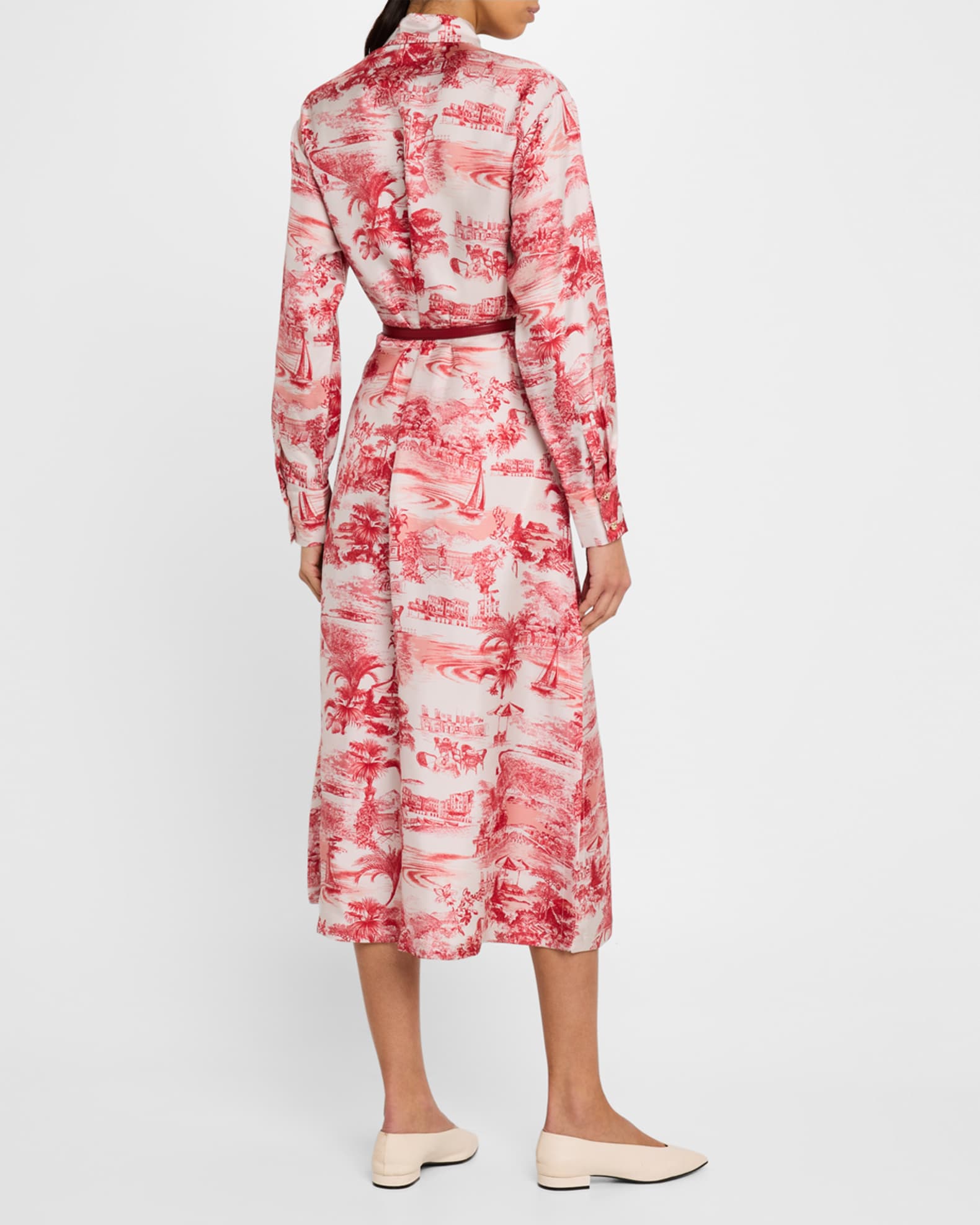 最安値 Mara Max Studio Shirtdress Midi Toile-Print Belted Svelto ワンピース