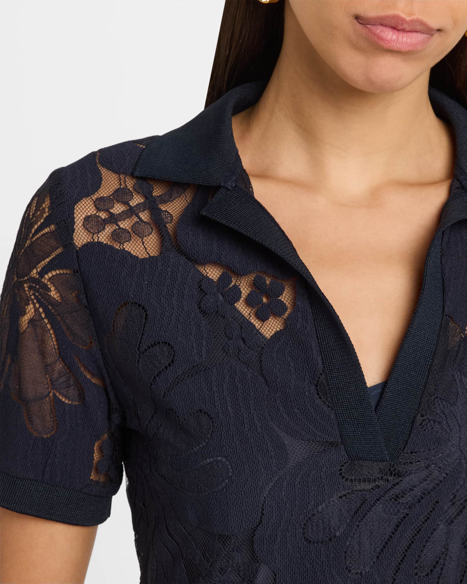 Max Mara Studio Lambro Belted Floral Lace Midi Dress
