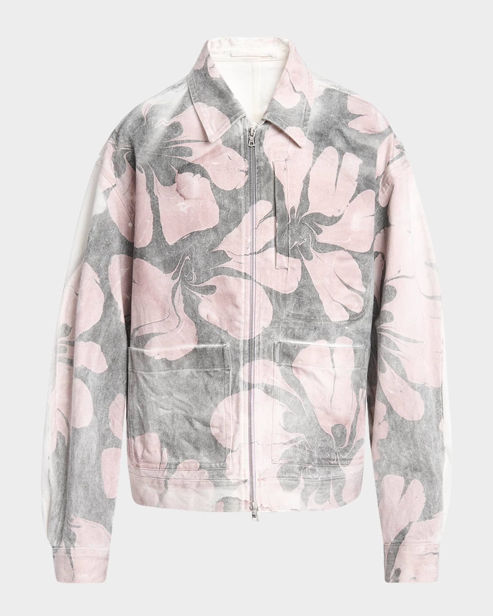 Men's Veper Floral-Print Denim Jacket 0