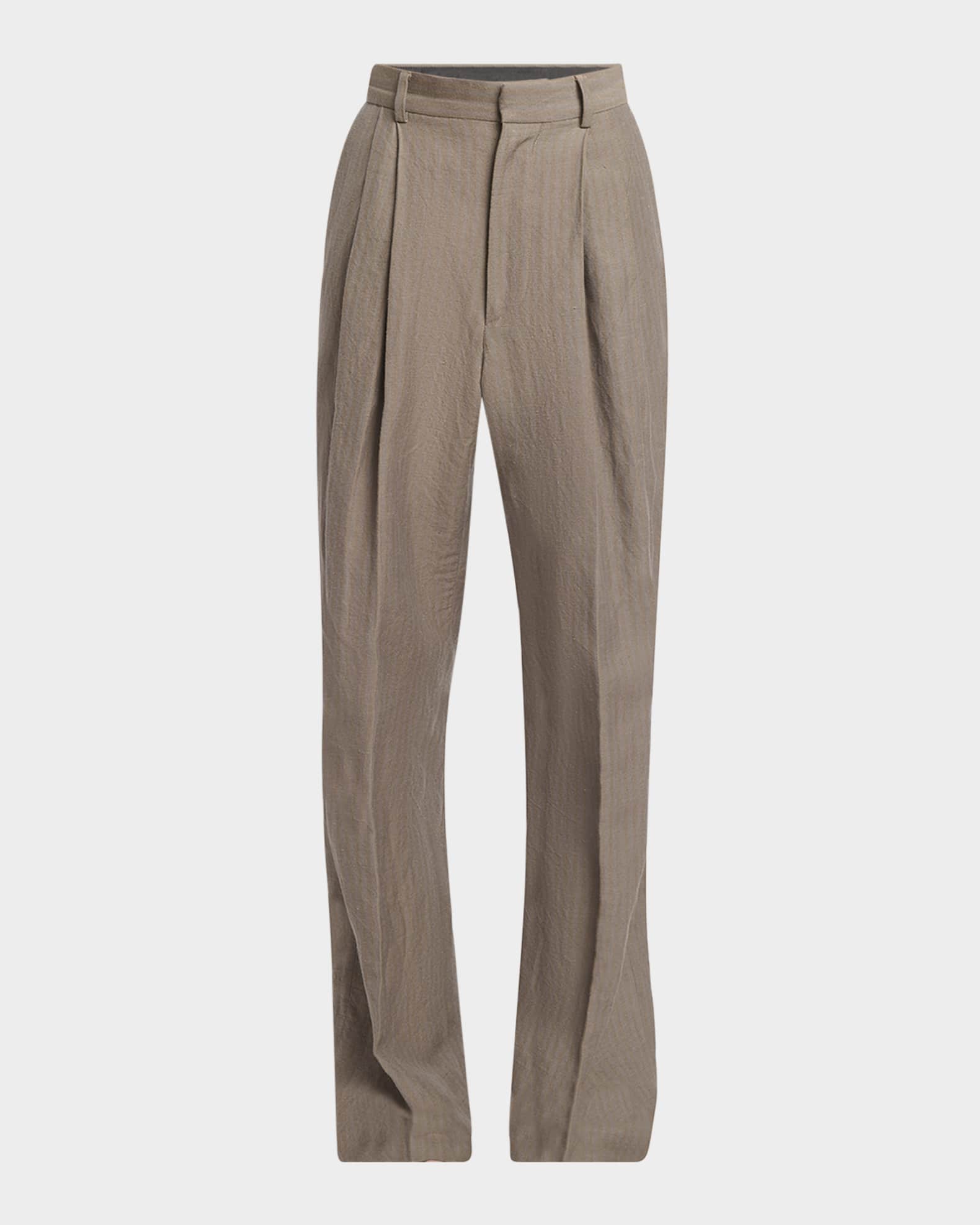 Men's Panrom Pleated Stripe Pants 0