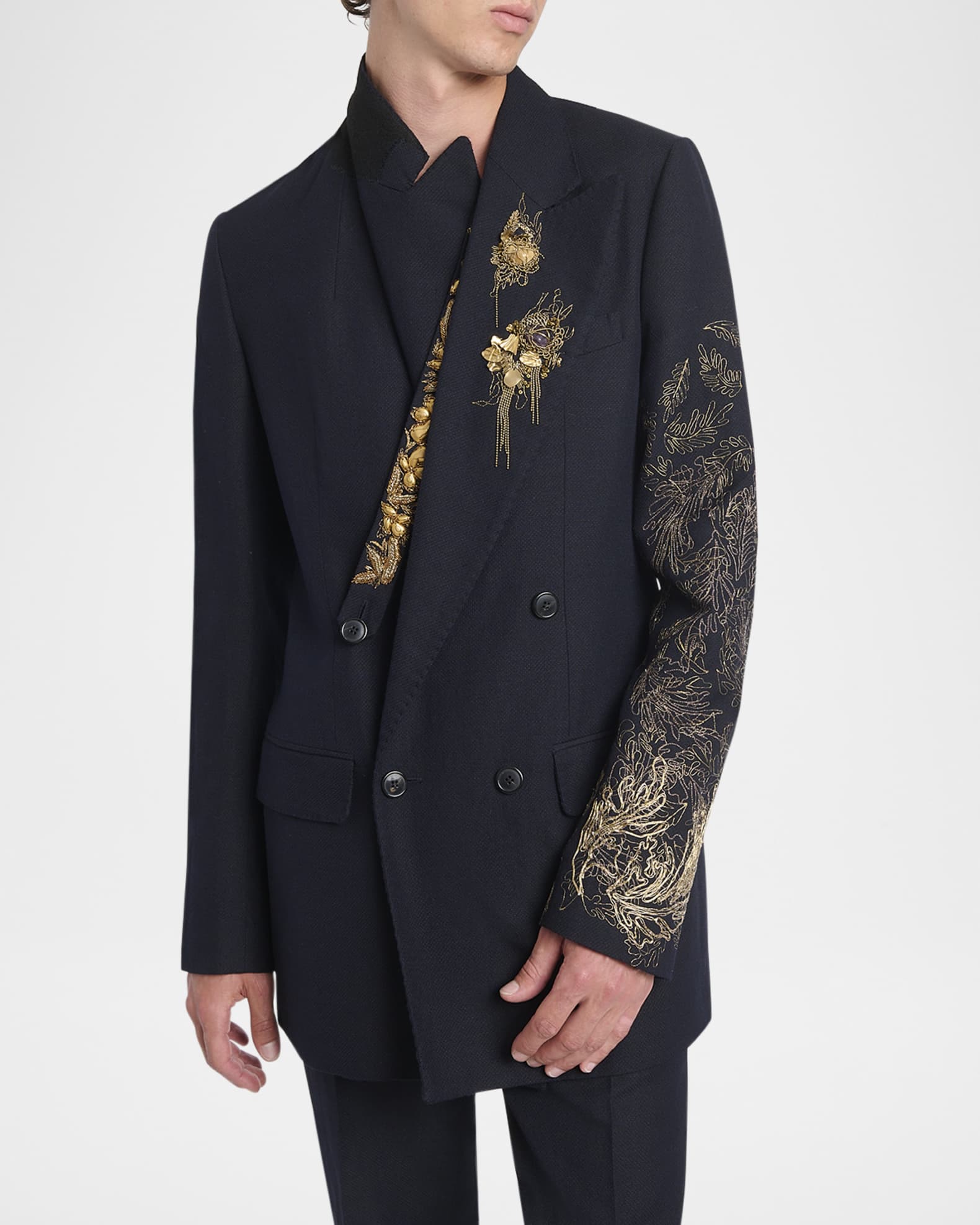 Dries Van Noten Men's Barton Embellished Dinner Jacket Dries Van Noten Men's Barton Embellished Dinner Jacket