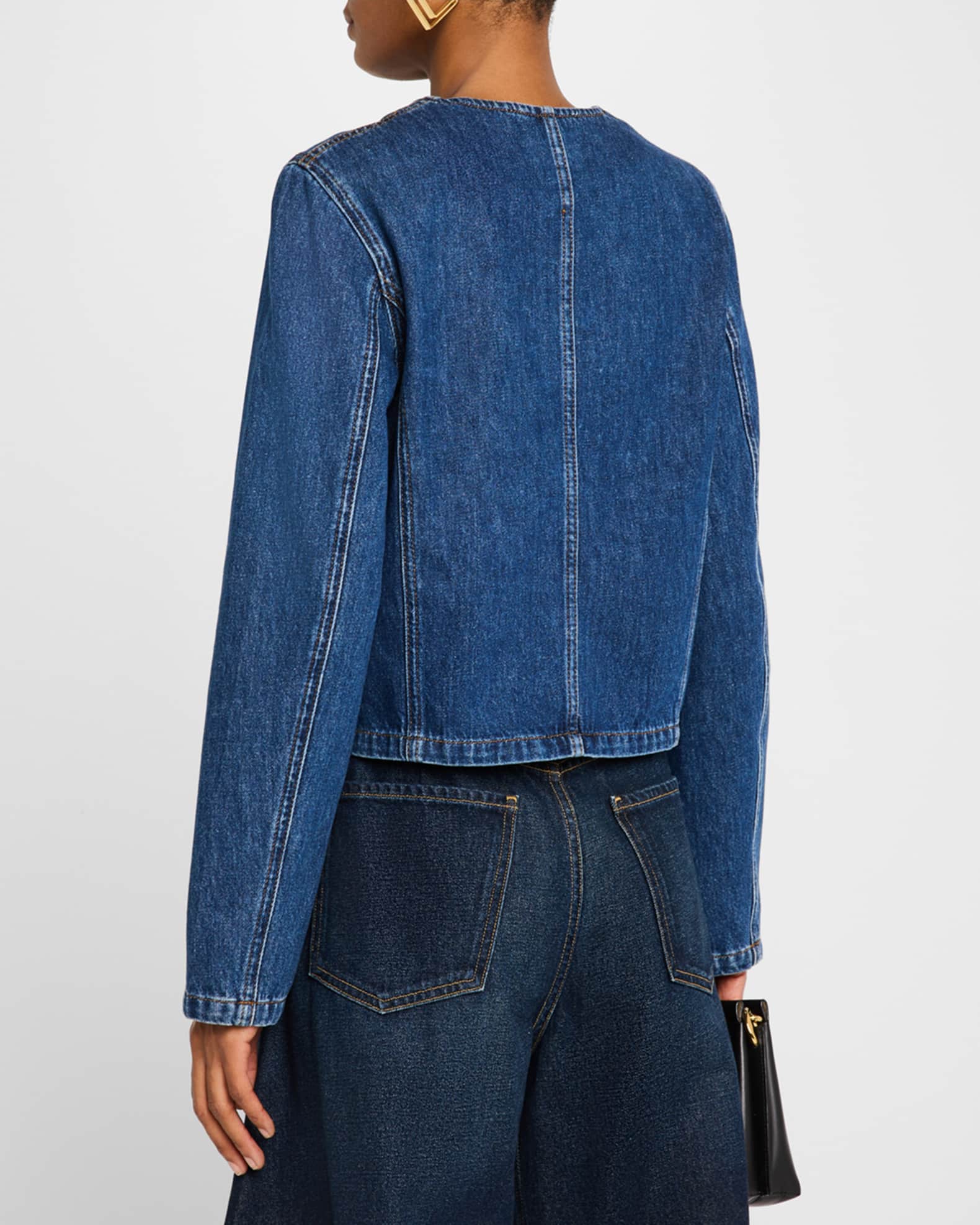 Vanessa Bruno ButtonDown Cotton Denim Jacket Neiman Marcus