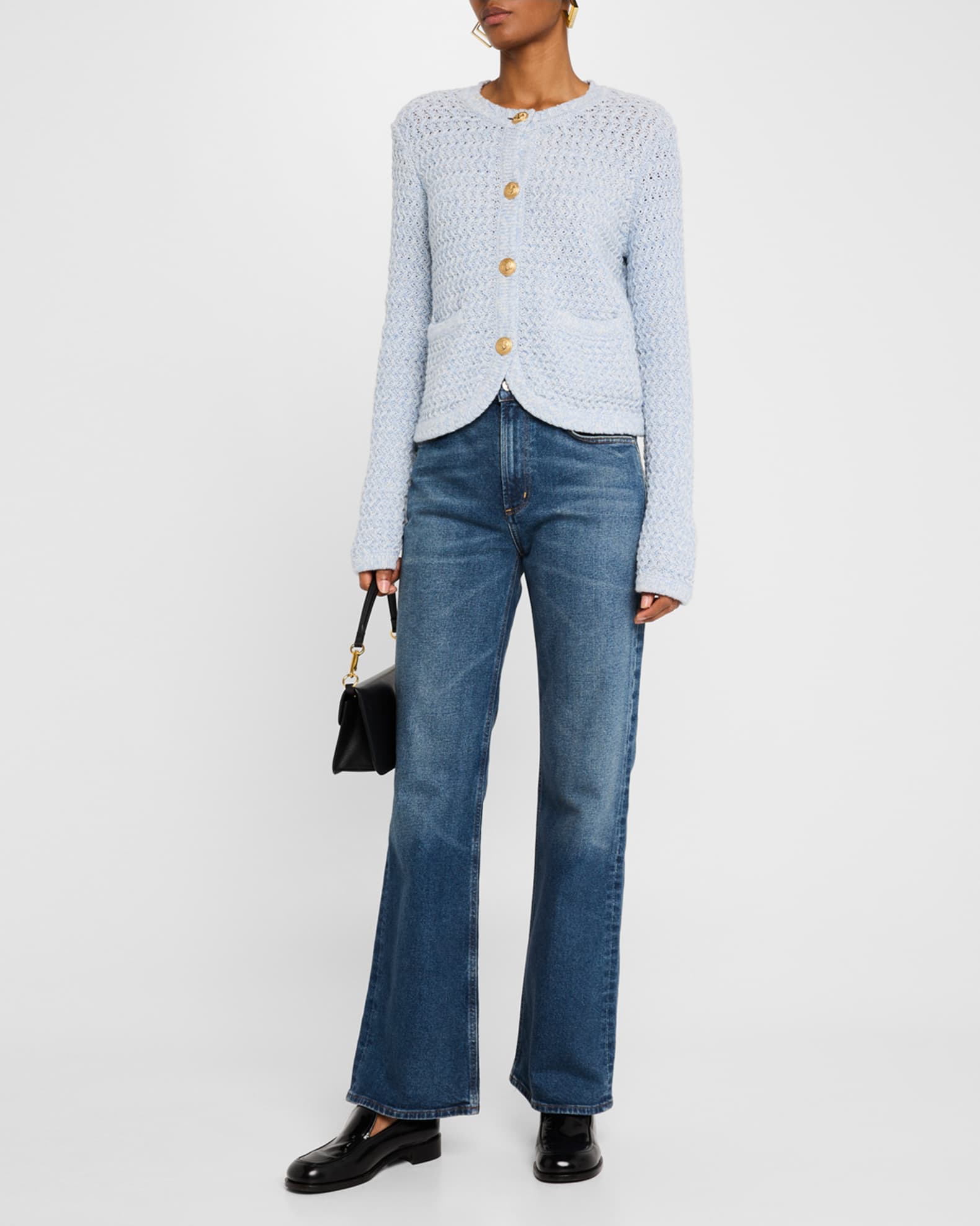 Button-Down Open Cable Cardigan 1