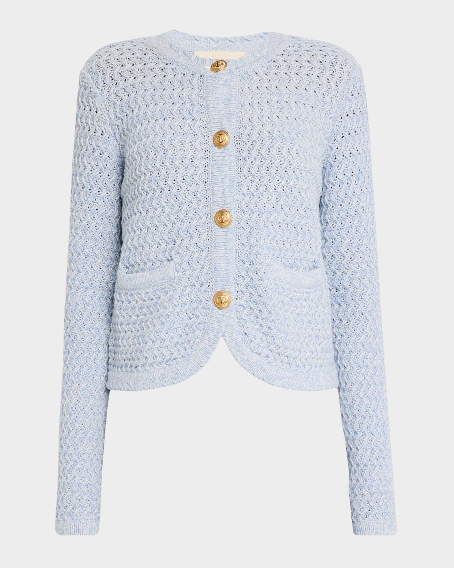 Button-Down Open Cable Cardigan 0