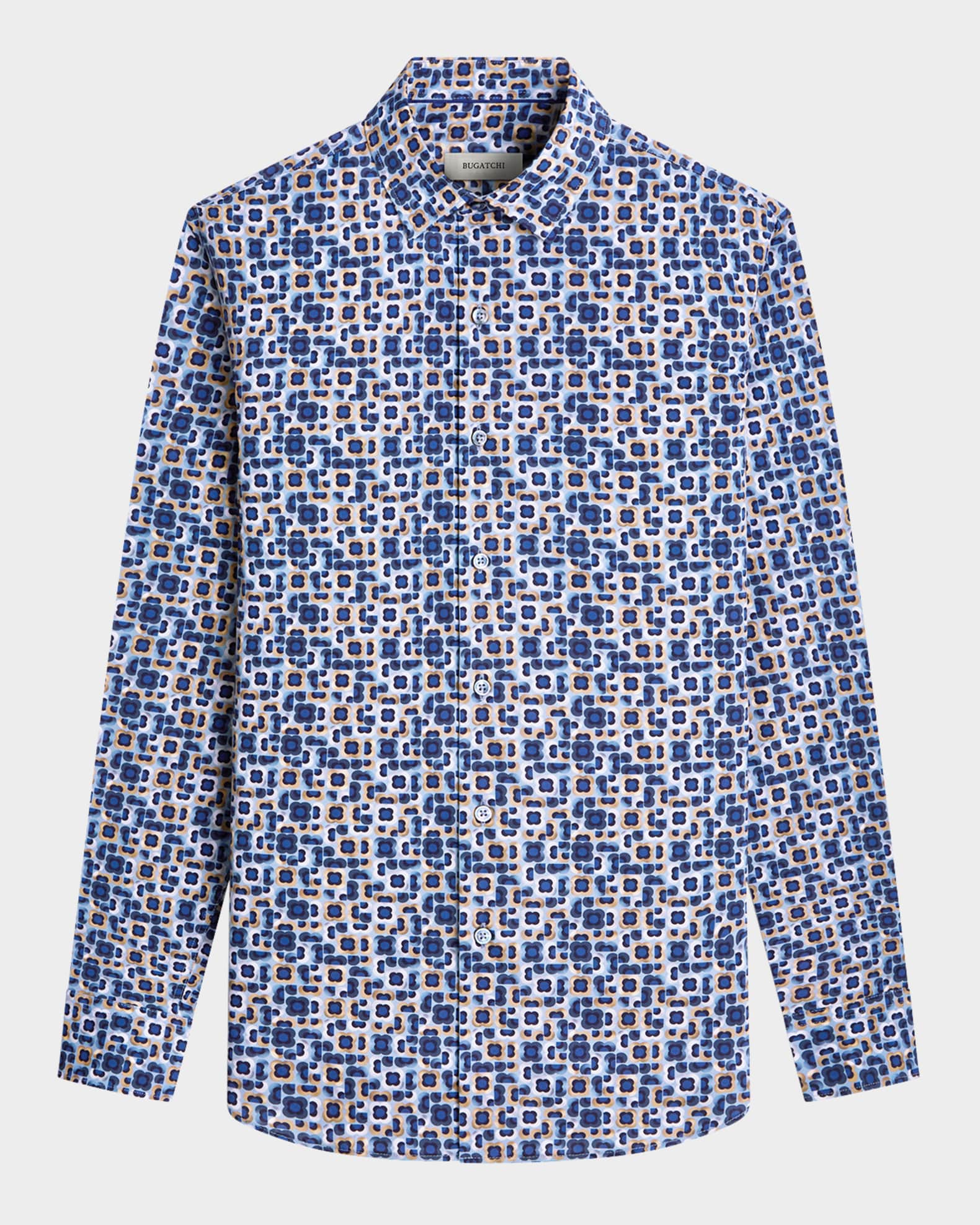 Bugatchi Men's Julian Floral Geometric Sport Shirt | Neiman Marcus