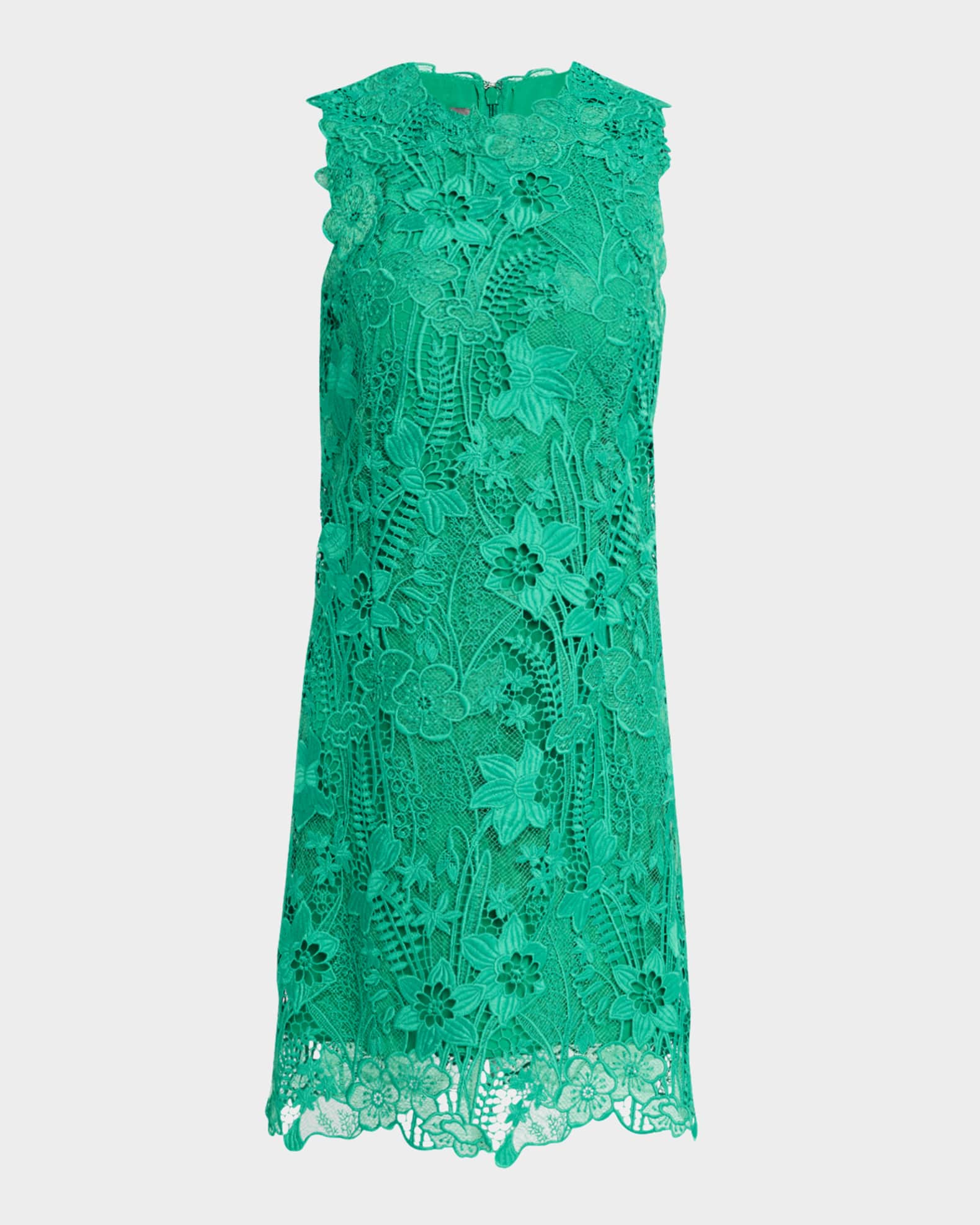 Sleeveless Lace Mini Shift Dress 0