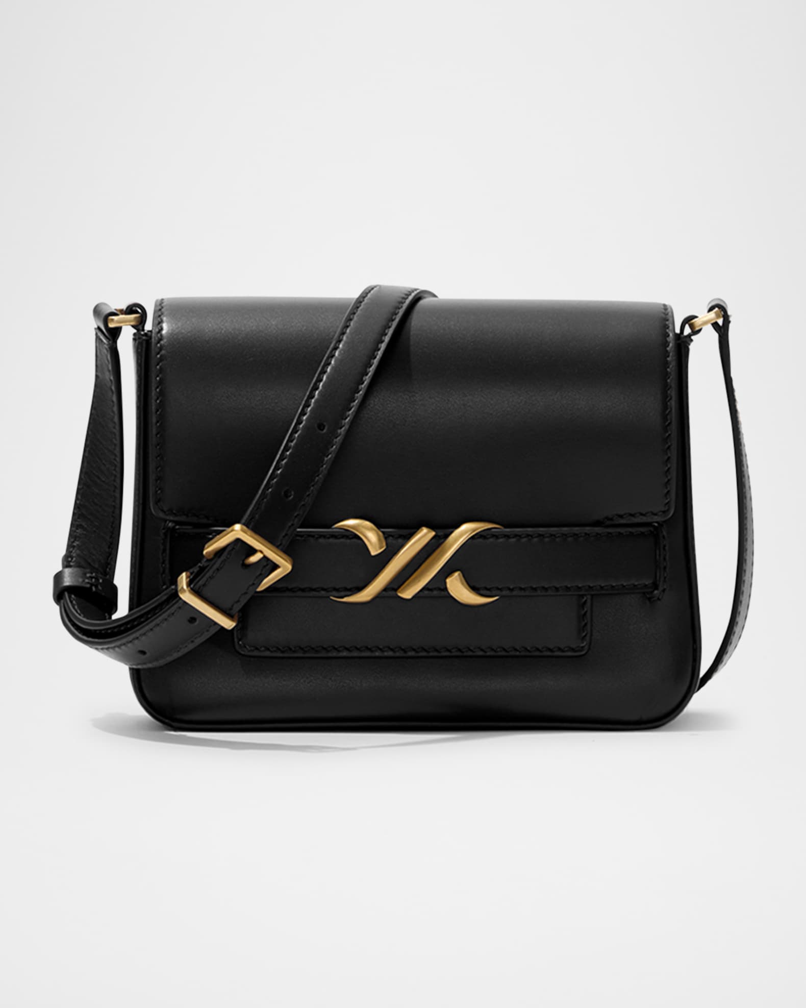 Buckle Box Leather Crossbody Bag