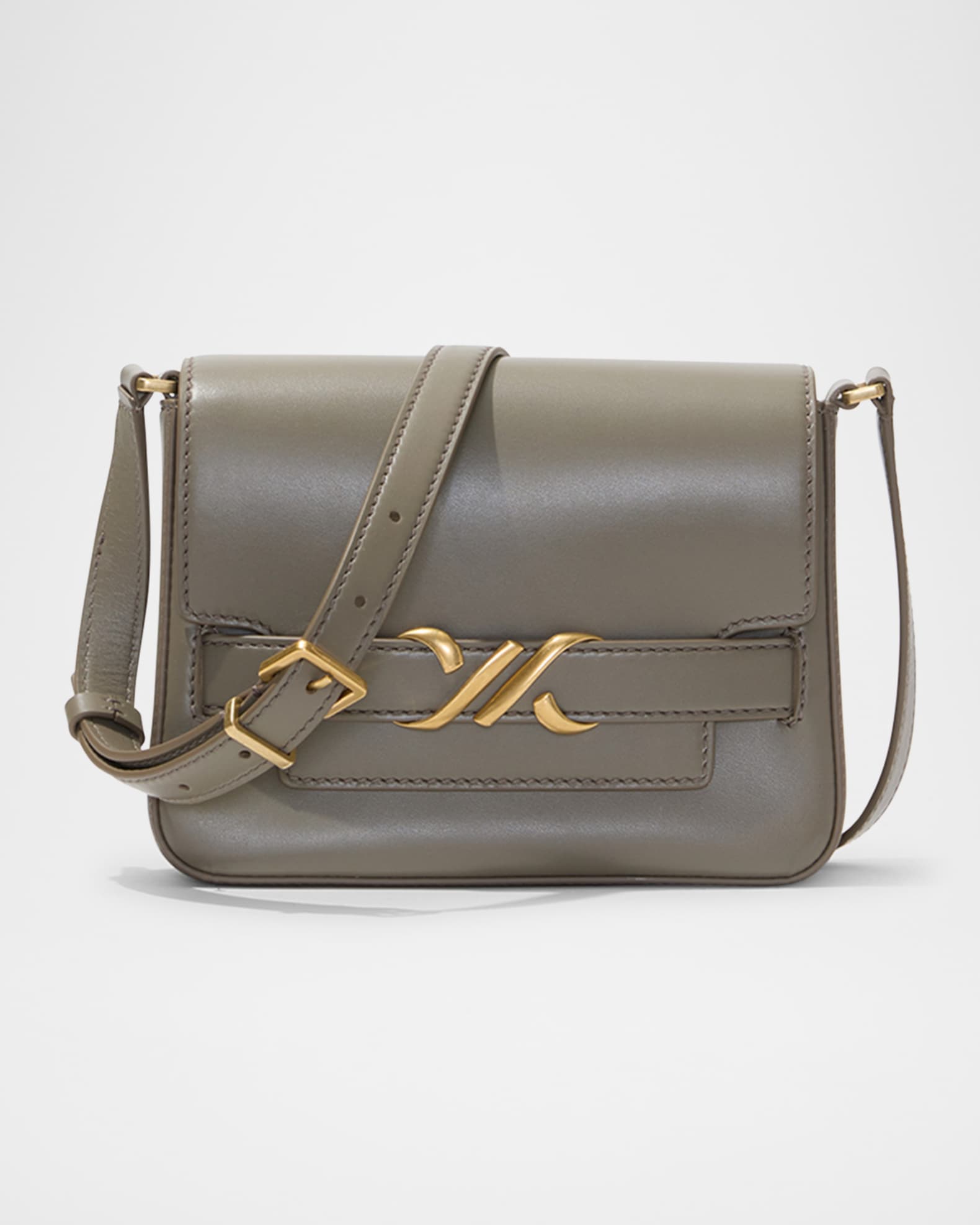 Buckle Box Leather Crossbody Bag