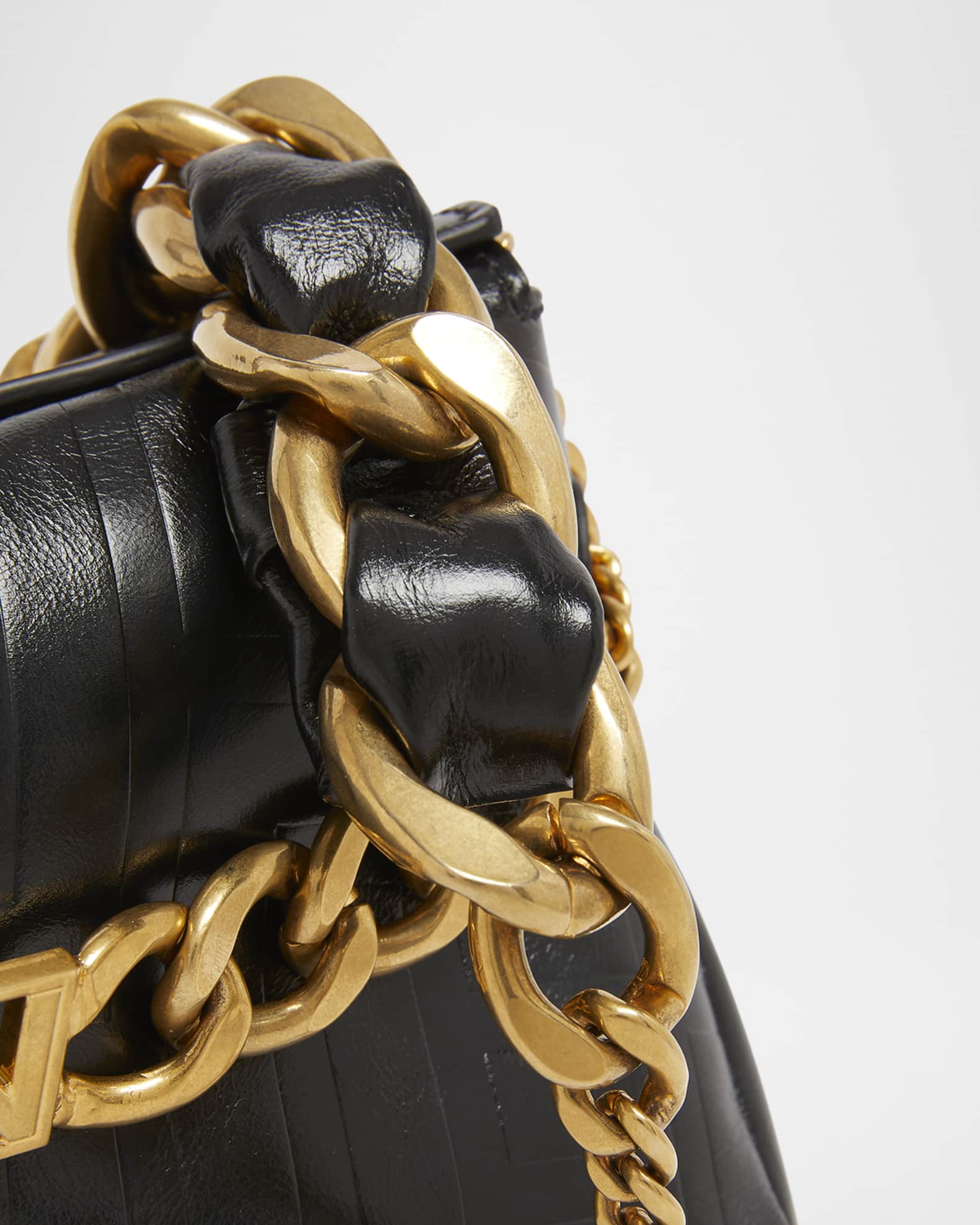 Balmain 1945 Pouch Crossbody Bag in PB Embossed Crinkle