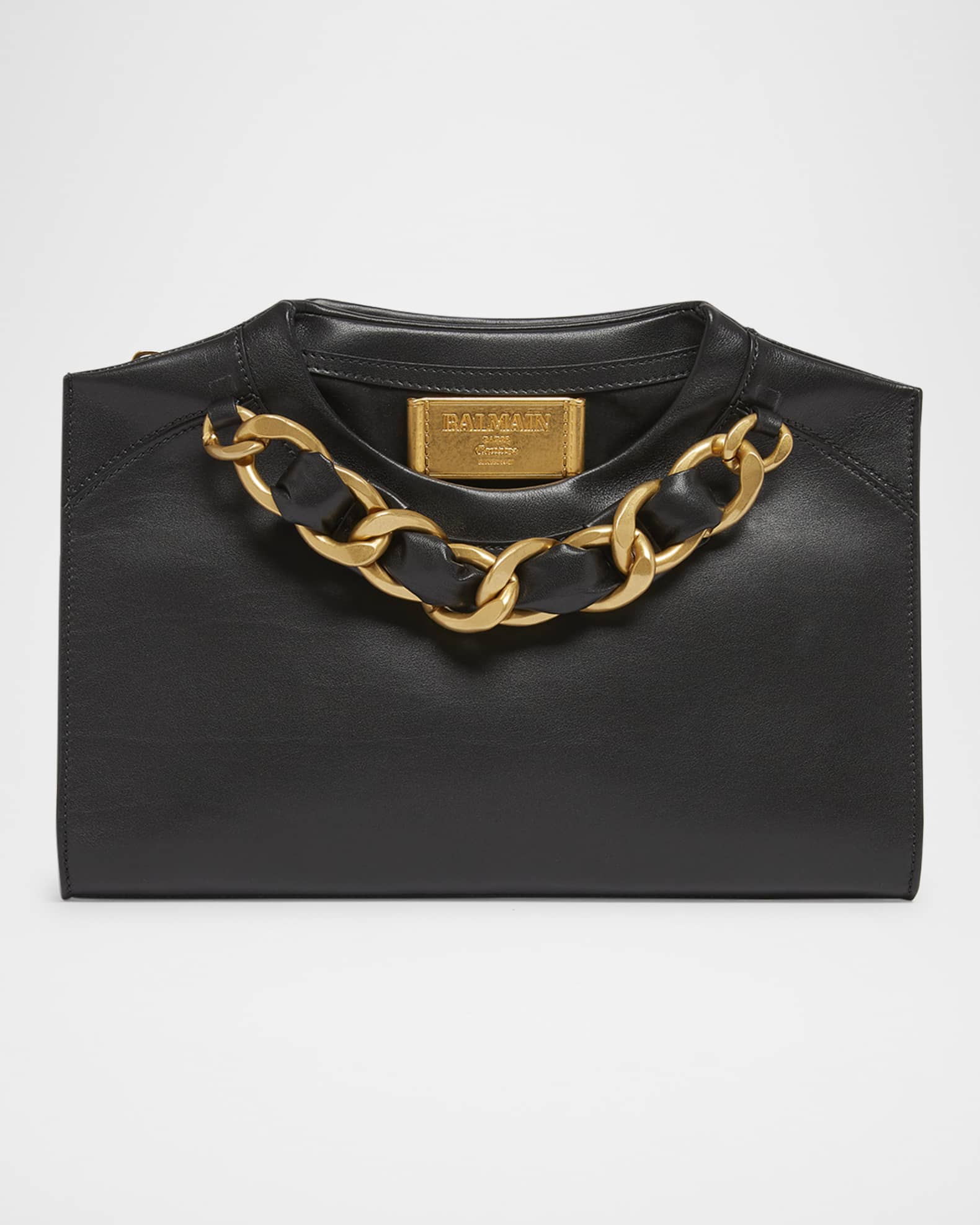 Crewneck T Shirt Pouch Clutch Bag in Calfskin