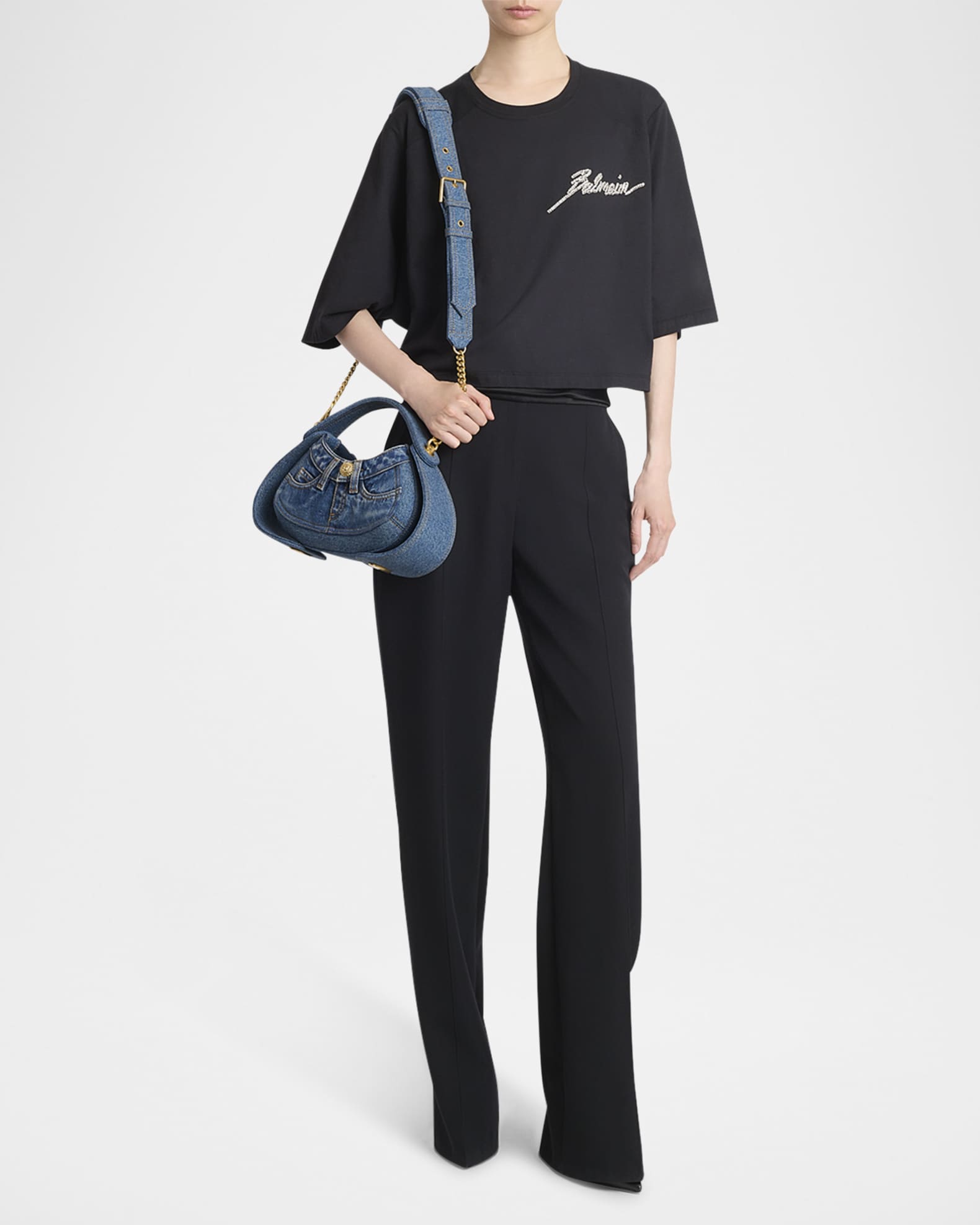 Jolie Madam Medium Top-Handle Bag in Denim 1