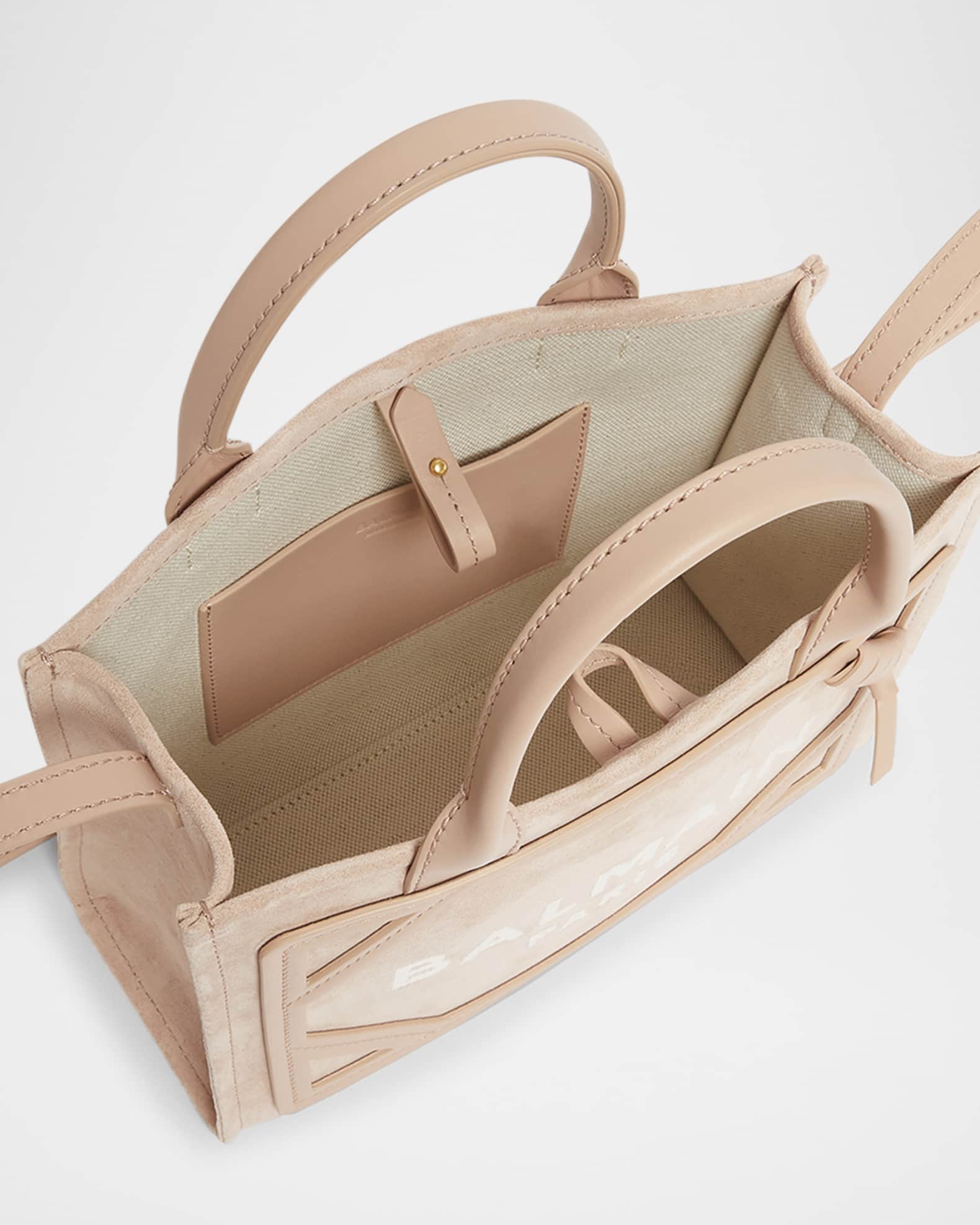 【関税＆送料込み】Balmain B-Army Small Shopper Bag Small suede B-Army tote bag - Women | BALMAIN