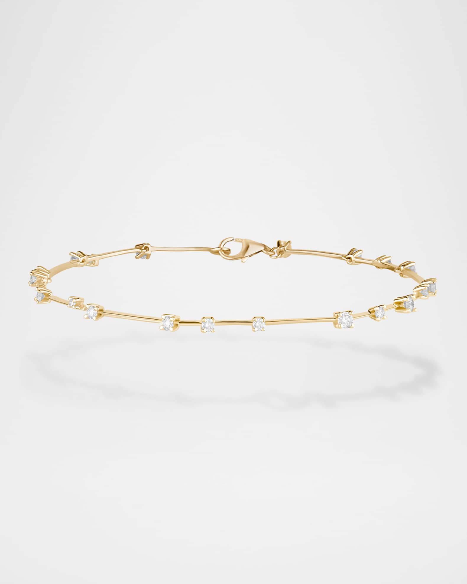 14K Gold Solo Moveable Diamond Bar Bracelet 0
