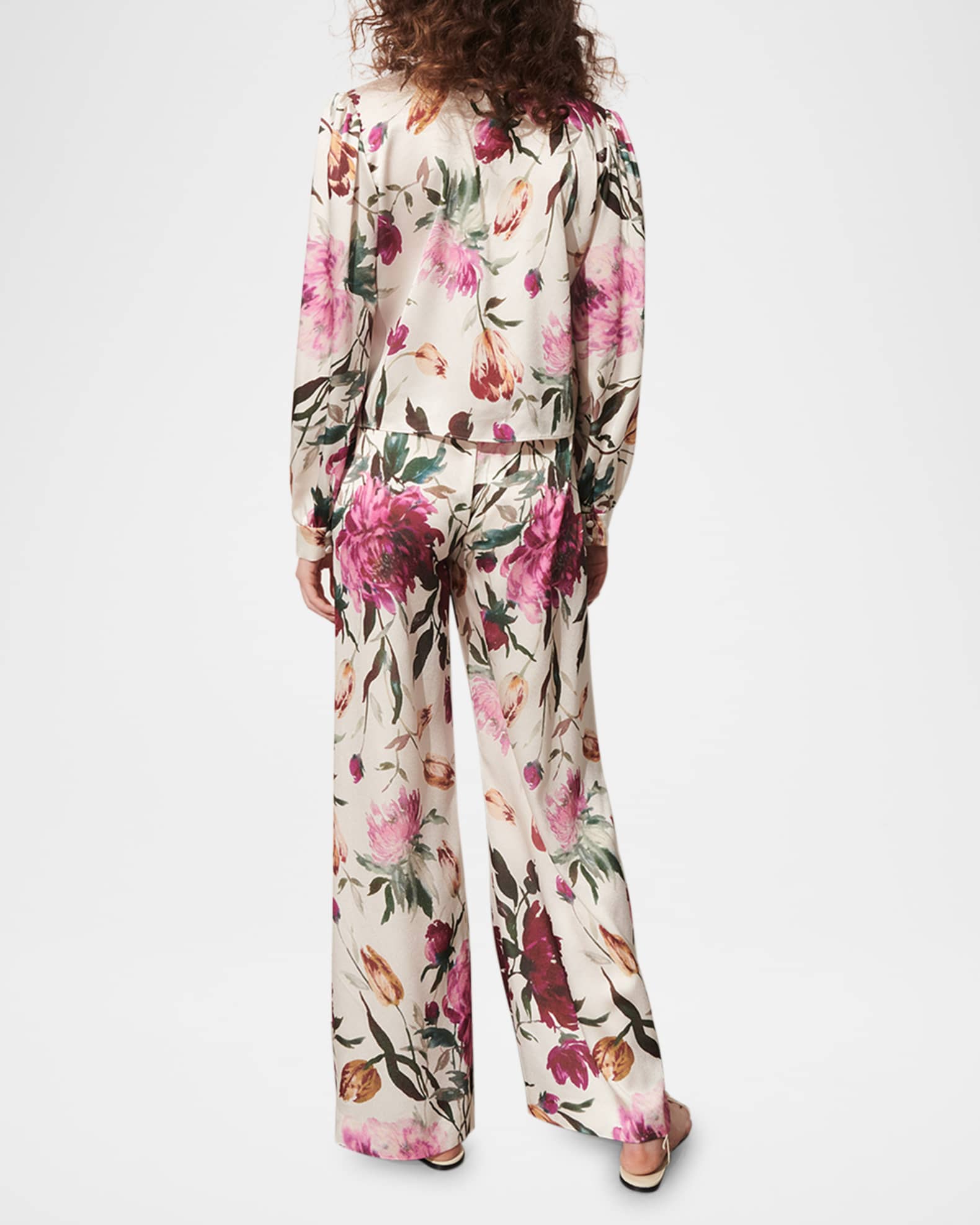 Devon Floral-Print Wide-Leg Pull-on Pants 1