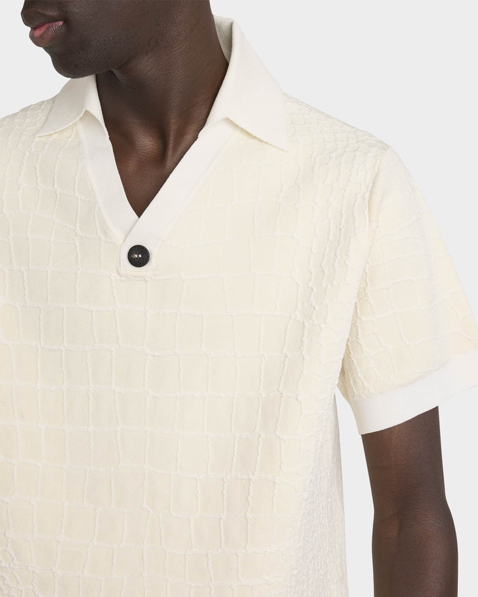 Jacquemus Men's Croc-Patterned Polo Shirt | Neiman Marcus