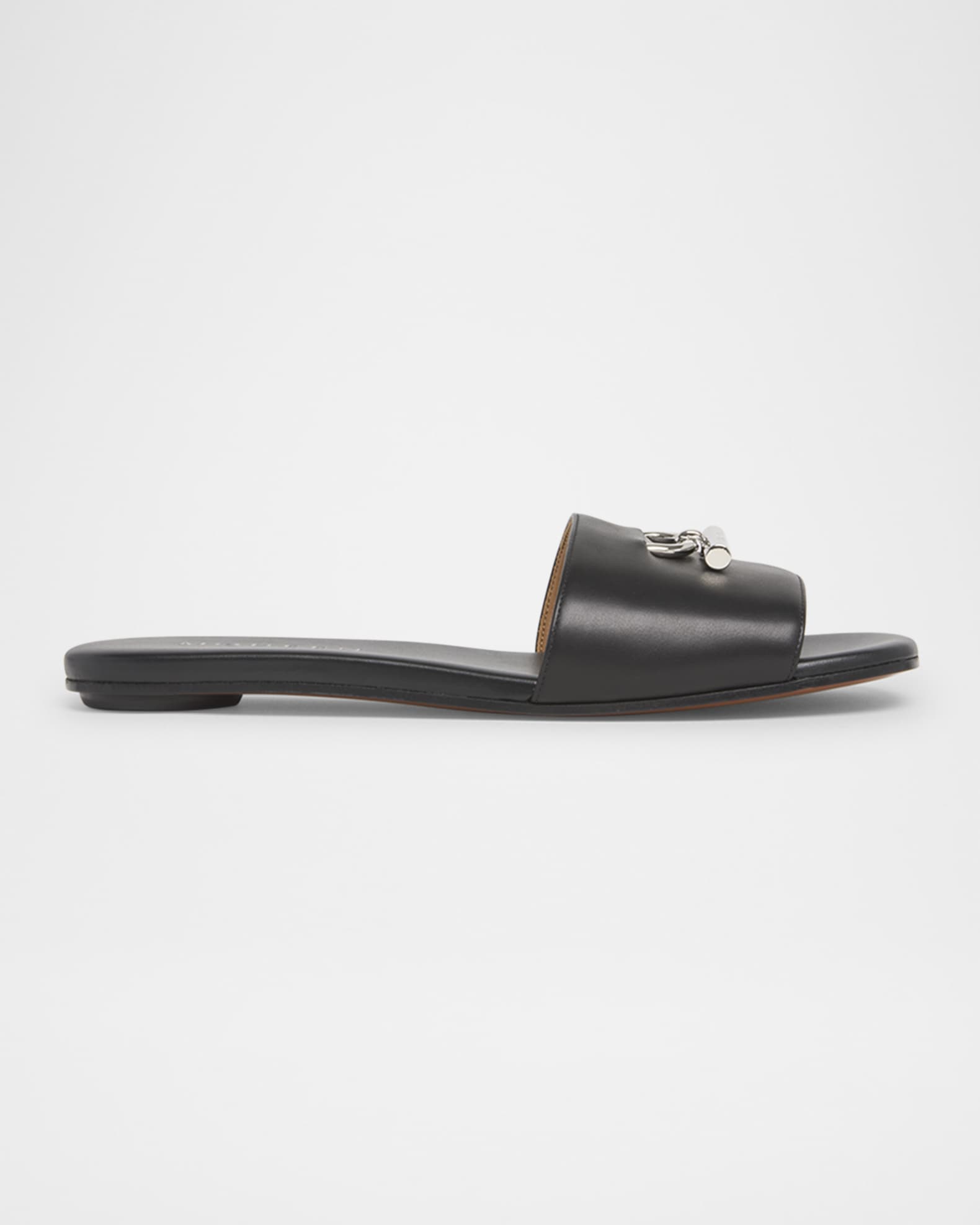 Leather Cross-Bar Slide Sandals 0