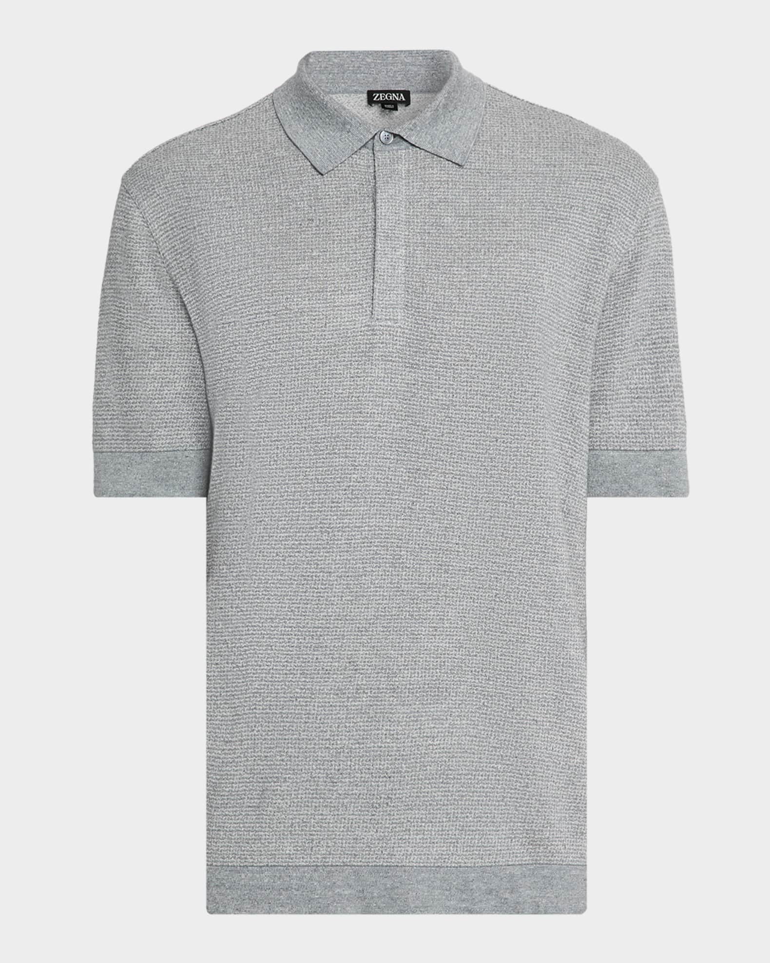 Men's Concealed-Placket Jacquard Polo Shirt 0