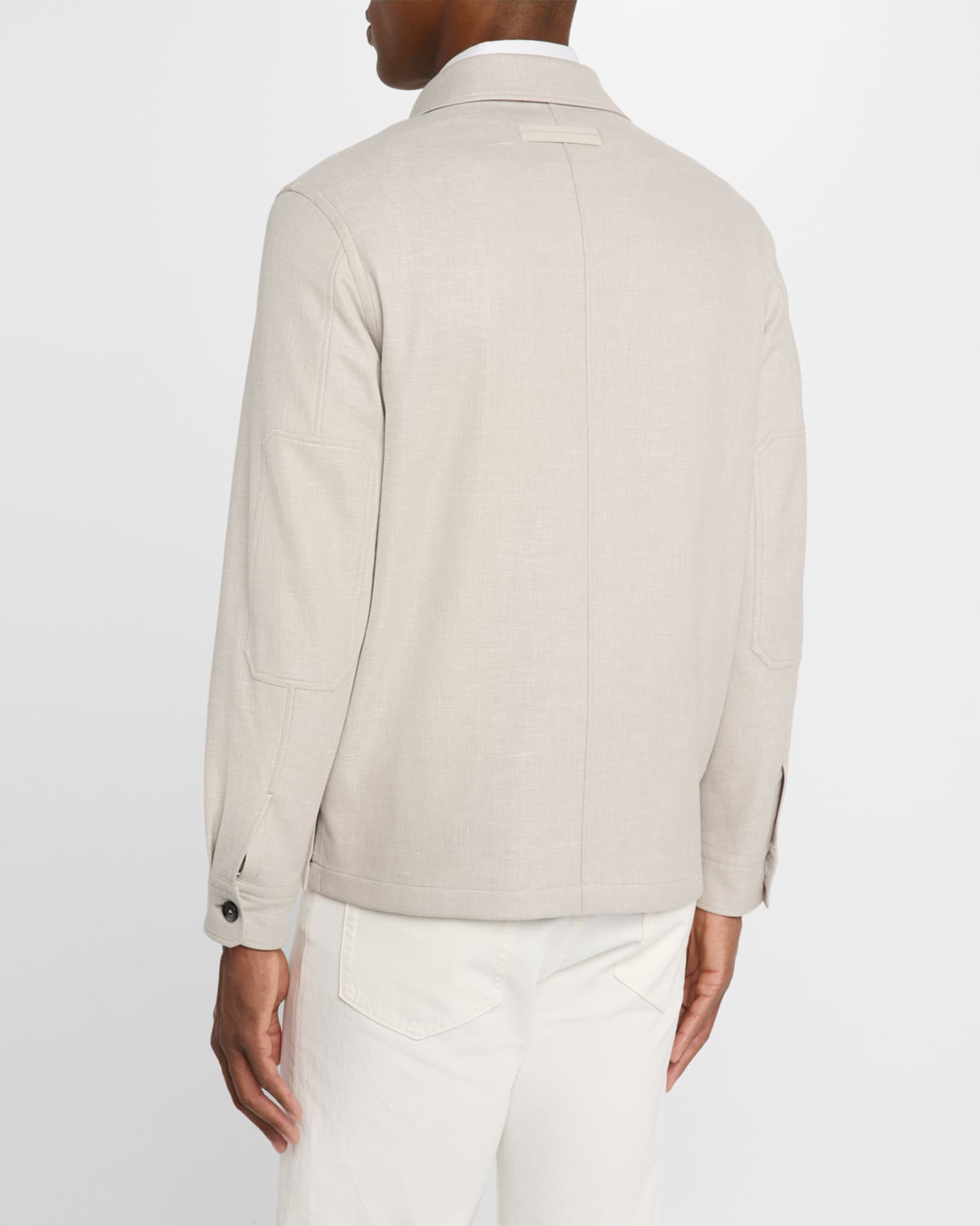 Men's Melange Linen-Blend Overshirt