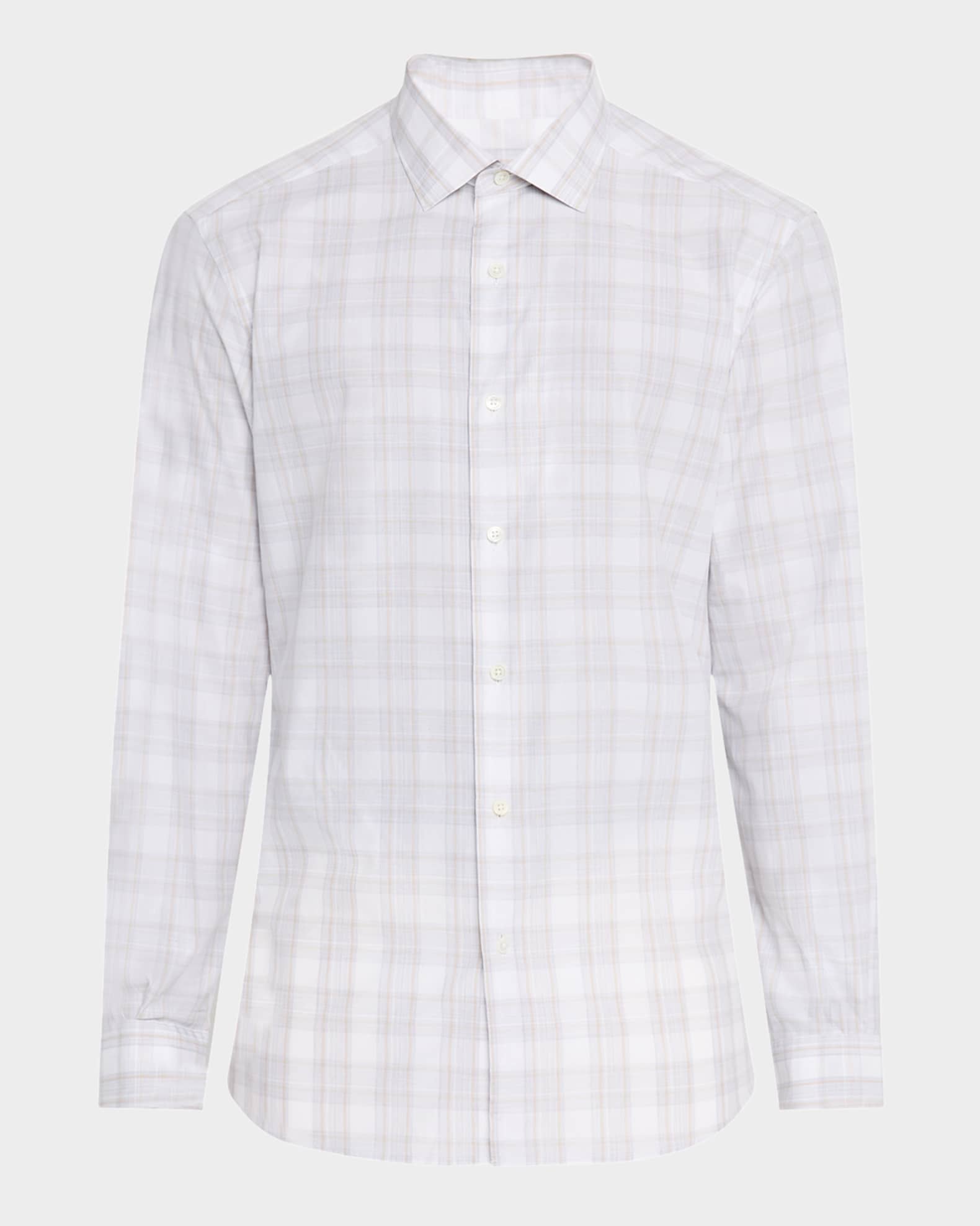 Men's Cotton Plaid Sport Shirt 0