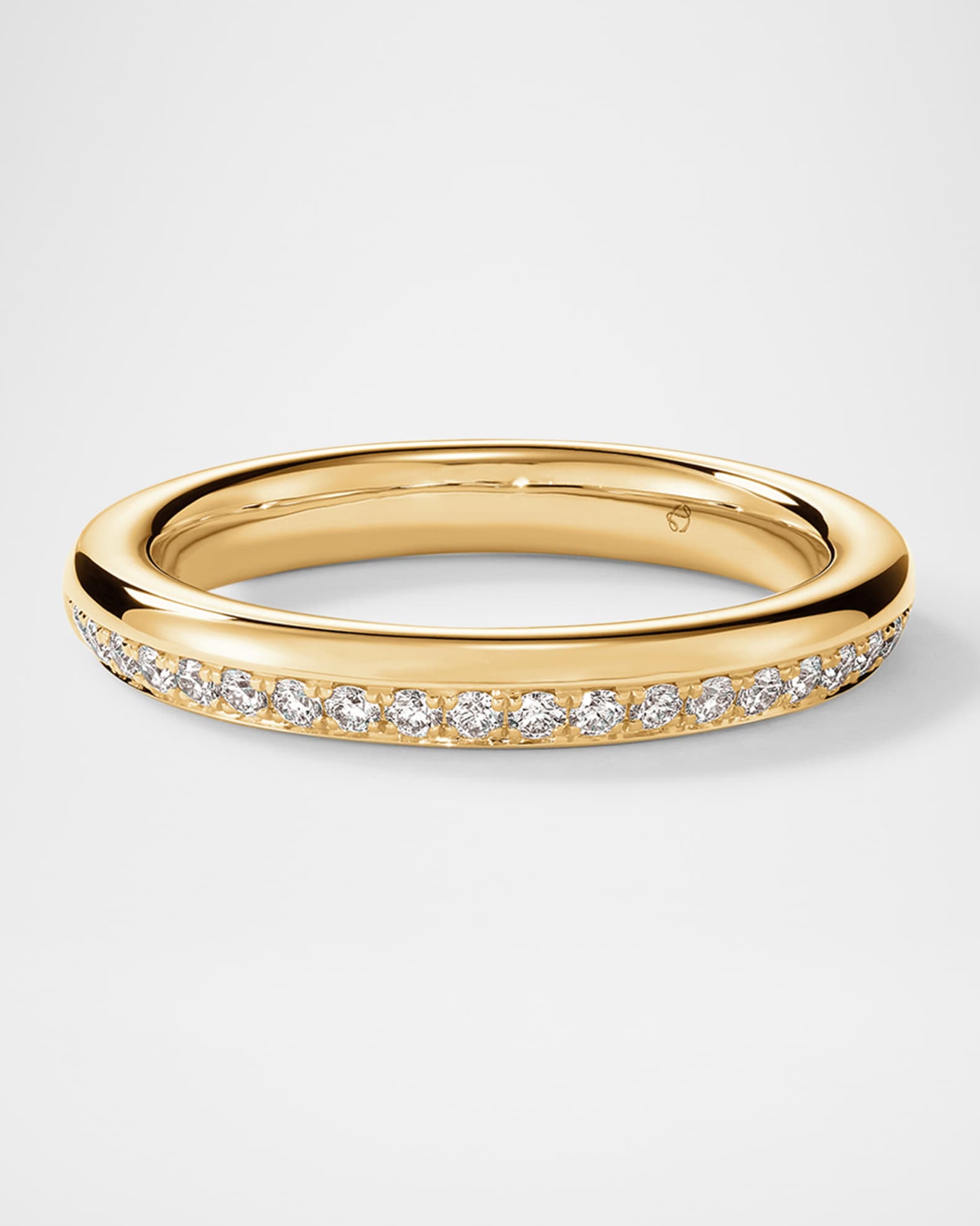 18K Yellow Gold Barre Diamond Pave Band Ring 0