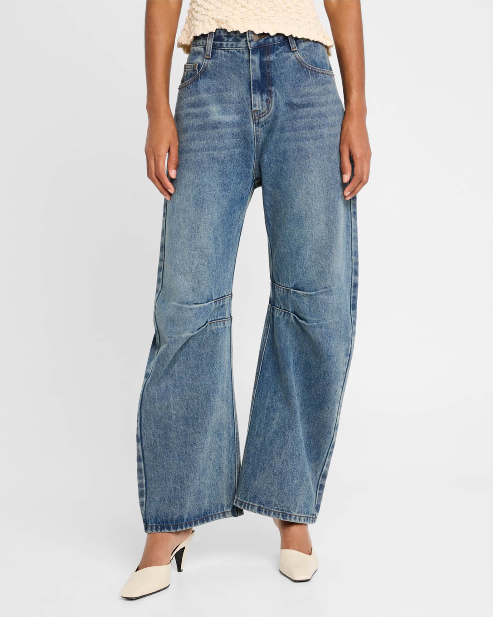 Wynn Hamlyn Curved Dart Leg Jeans | Neiman Marcus
