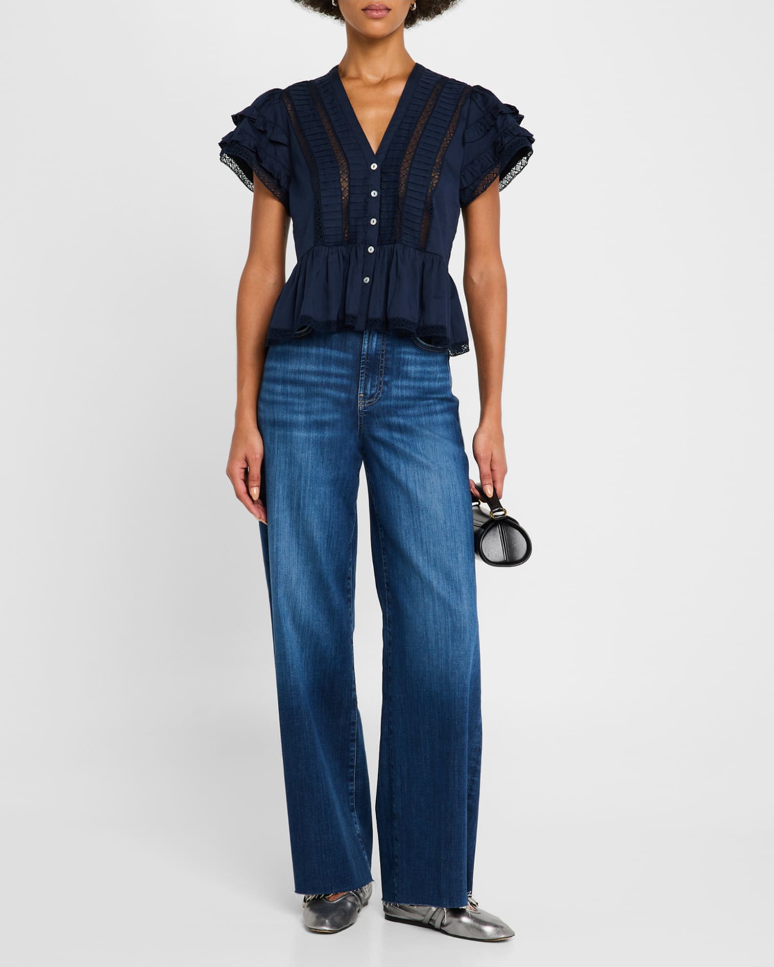 Amira Pleated Peplum Blouse 1