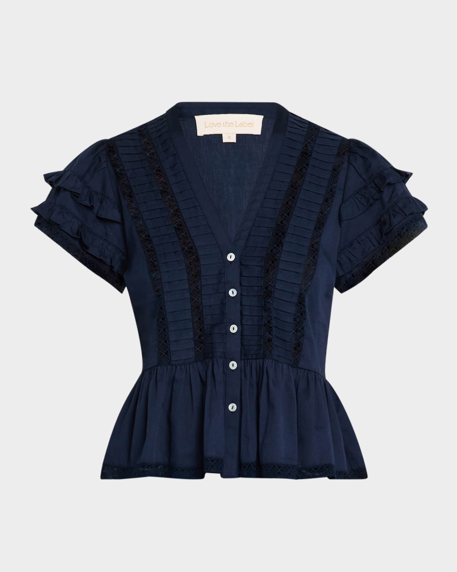 Amira Pleated Peplum Blouse 0