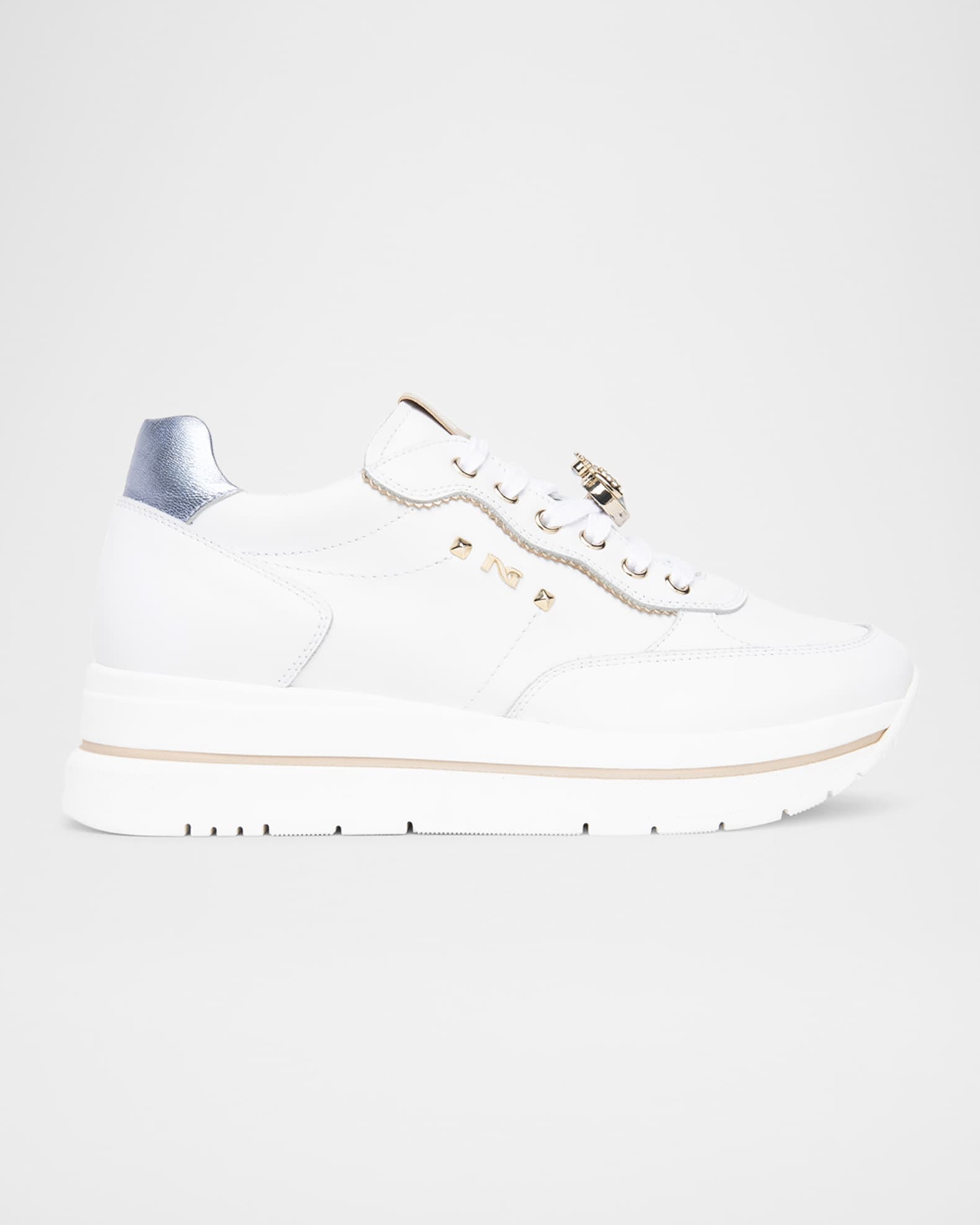 Leather Jeweled Low-Top Sneakers 0