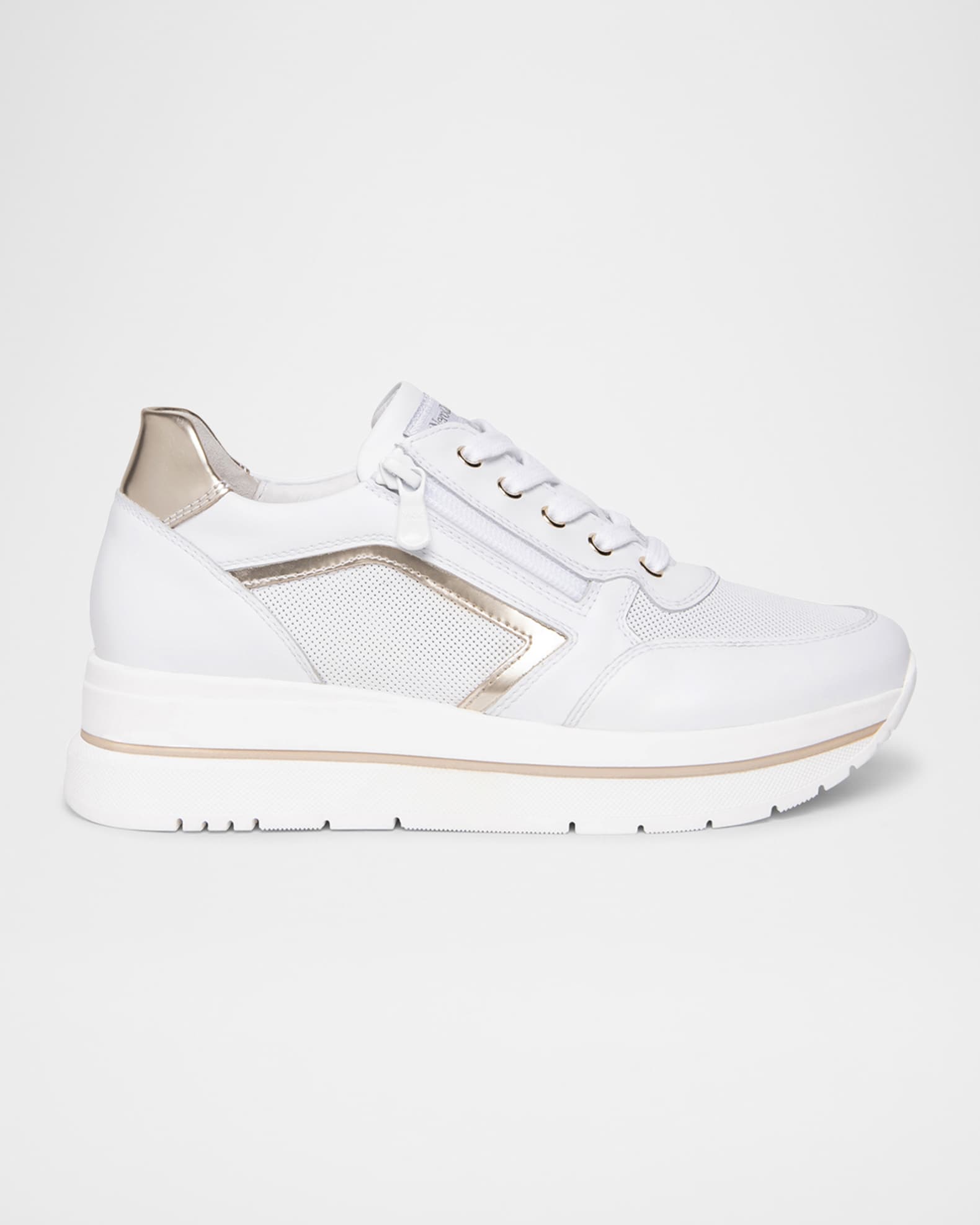 Leather Platform Side-Zip Sneakers 0