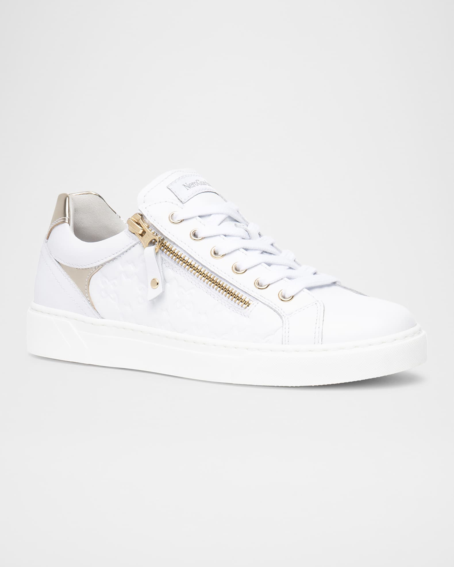 Leather Side Zip Low-Top Sneakers 1