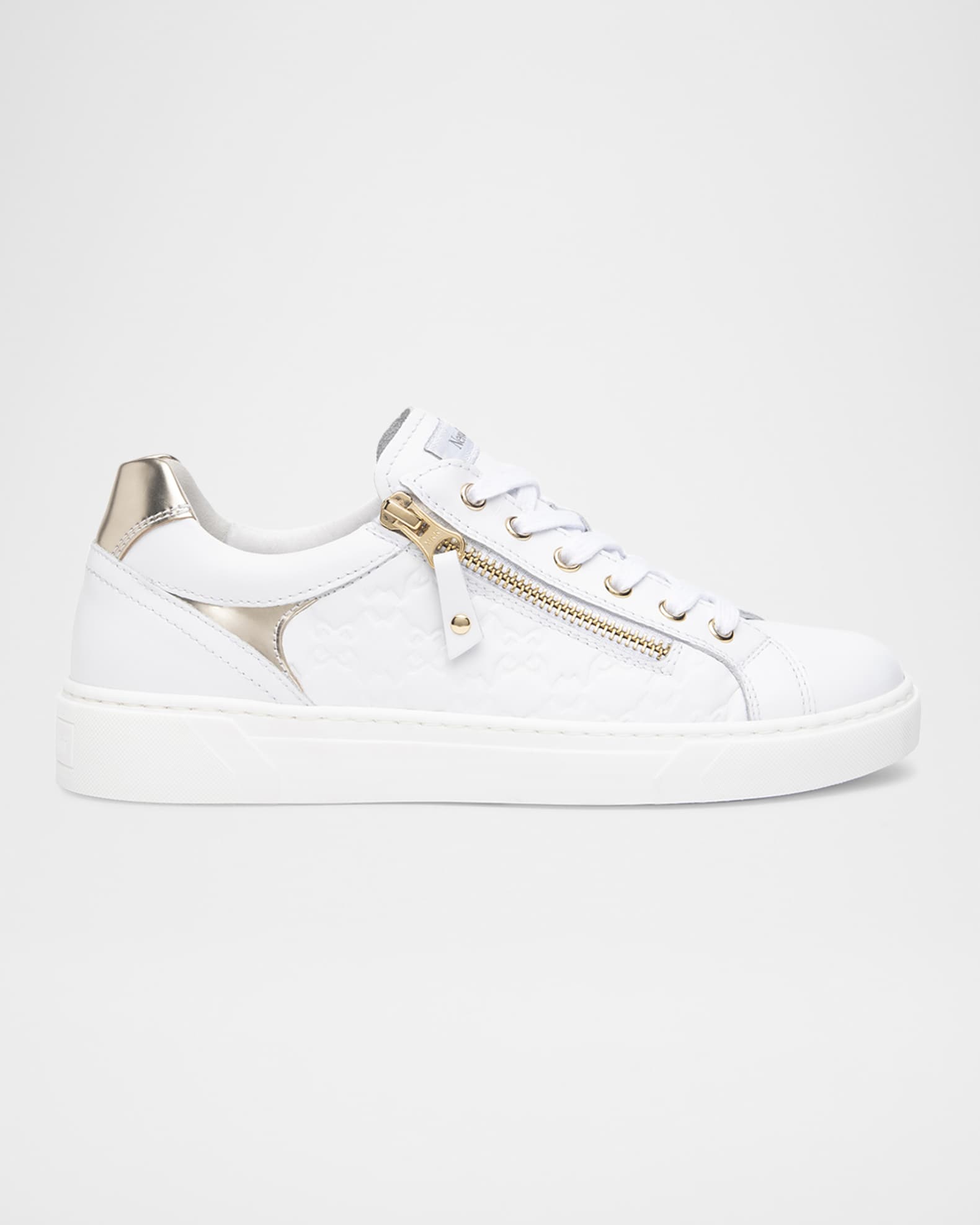 Leather Side Zip Low-Top Sneakers 0