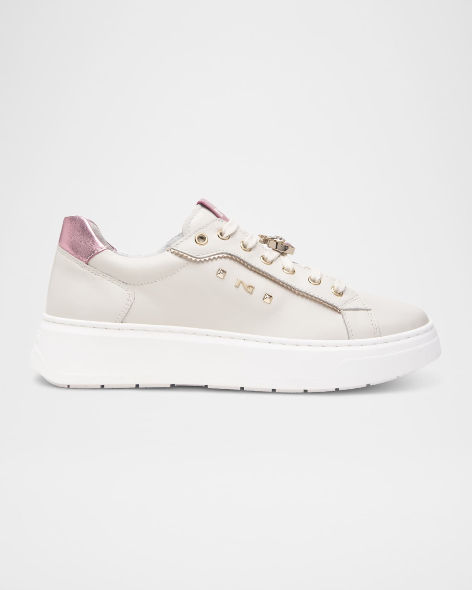 Leather Retro Jeweled Low-Top Sneakers 0