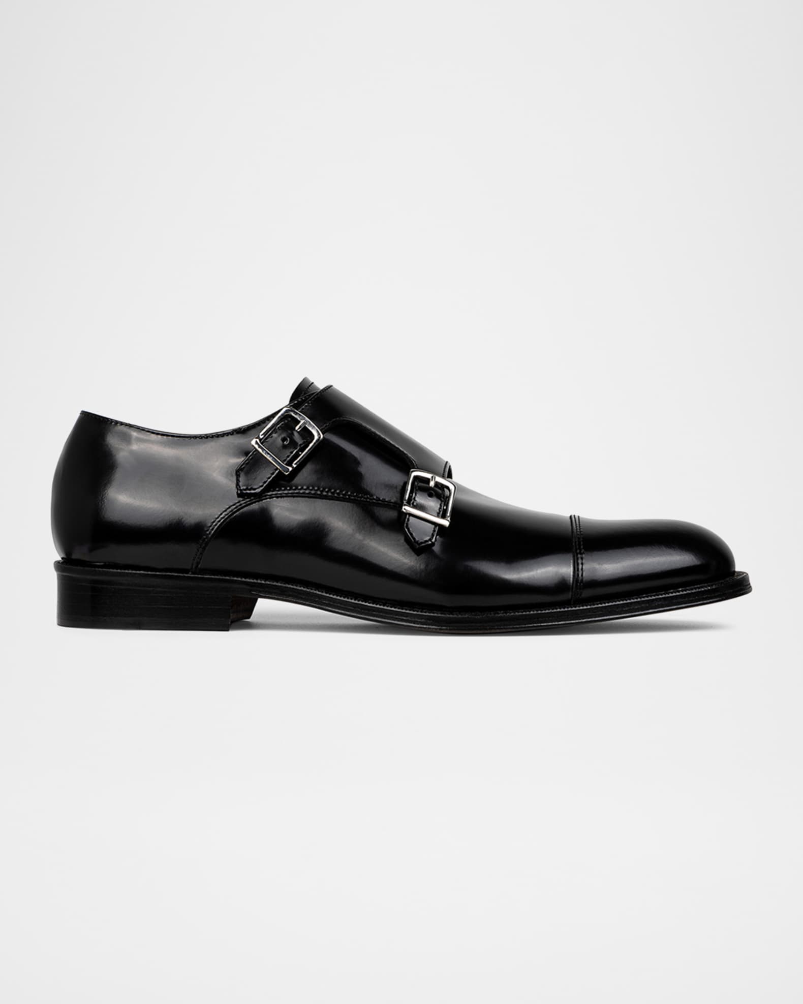 Men s Leather Double Monk Strap Loafers